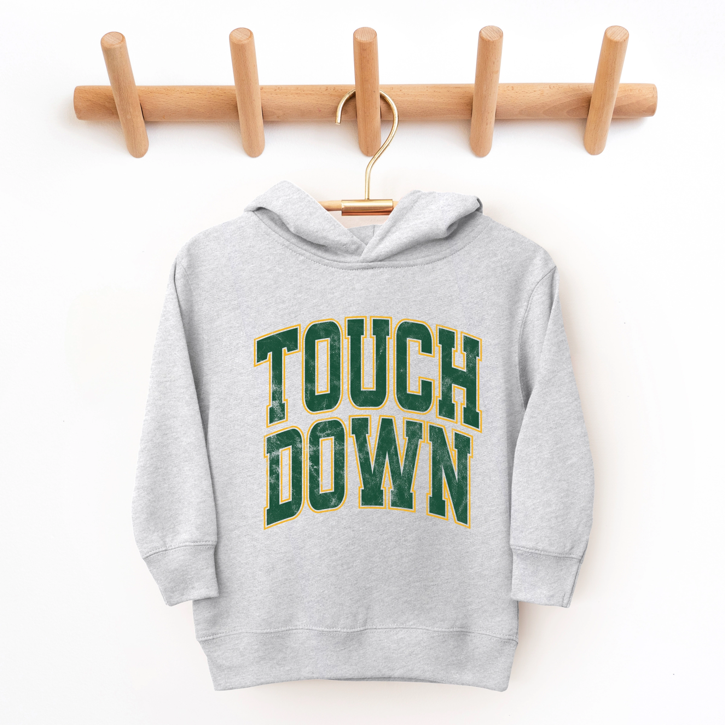 The Juniper Shop - Toddler Hoodie Touchdown Stacked Green
