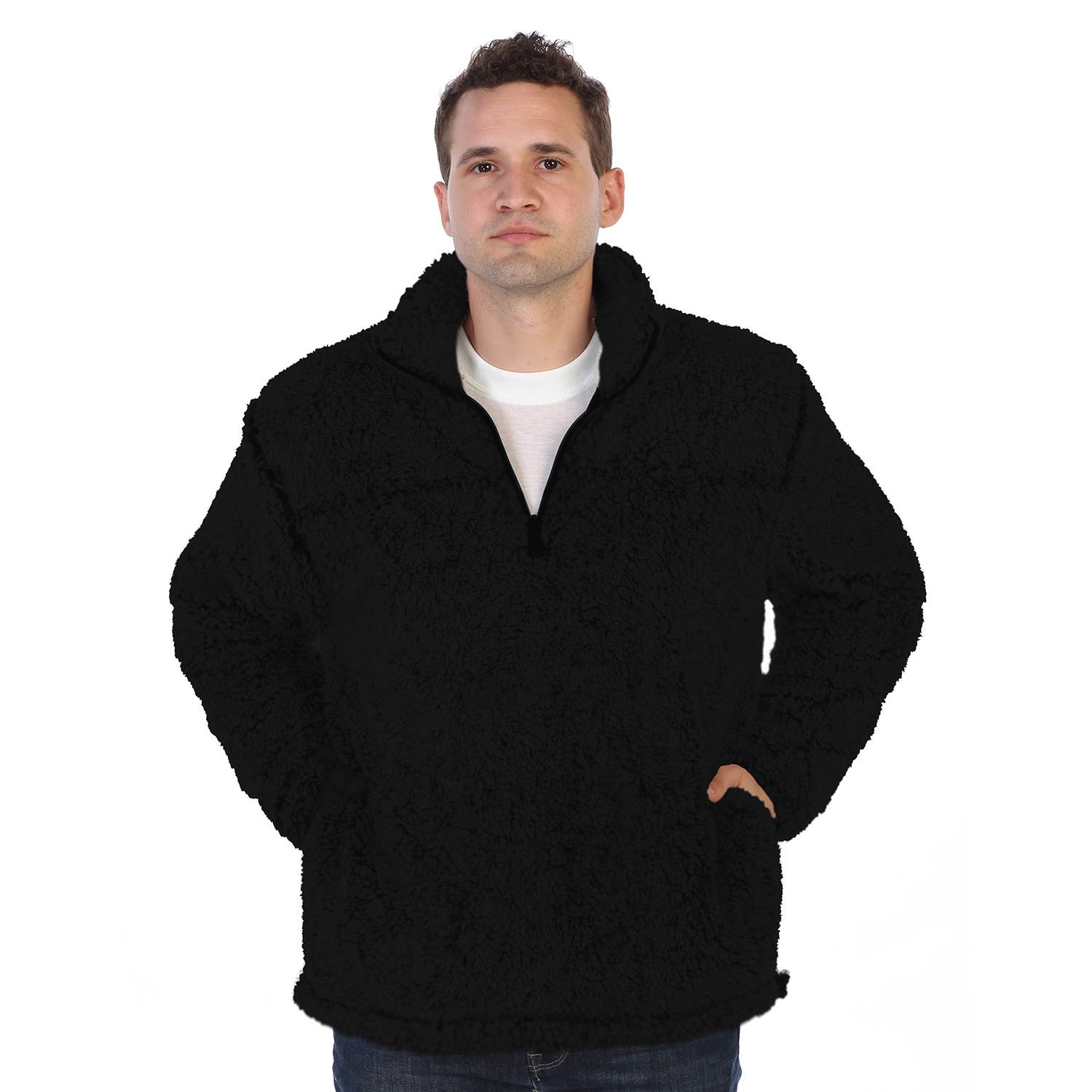 Gioberti Men's Super Soft Sherpa 1/4 Zip Pullover Sweater