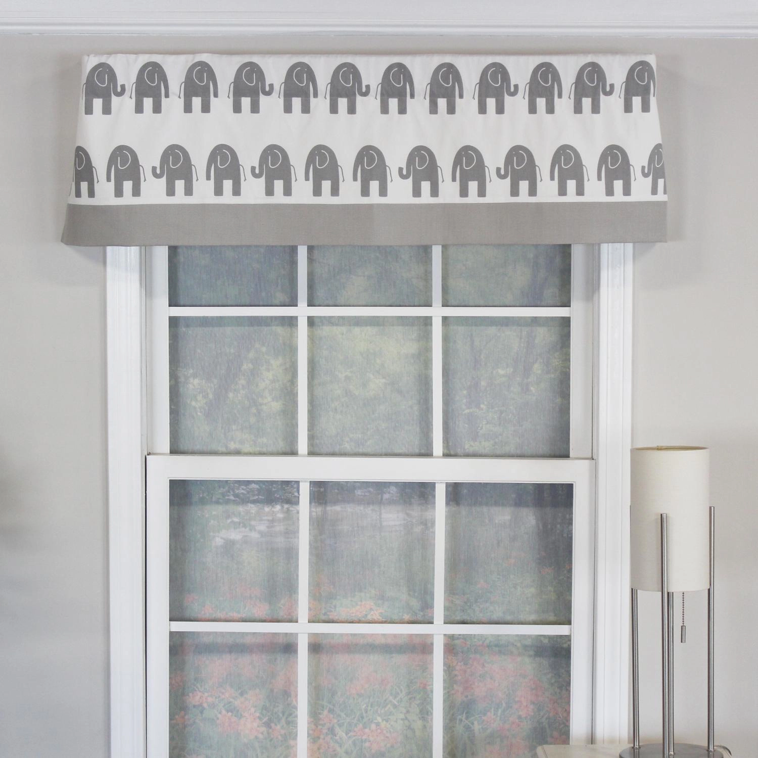 RLF Home Ele Banded 100% Cotton with Fully Lined 3" Rod Pocket Valnance for Windows 50" x 15" Gray