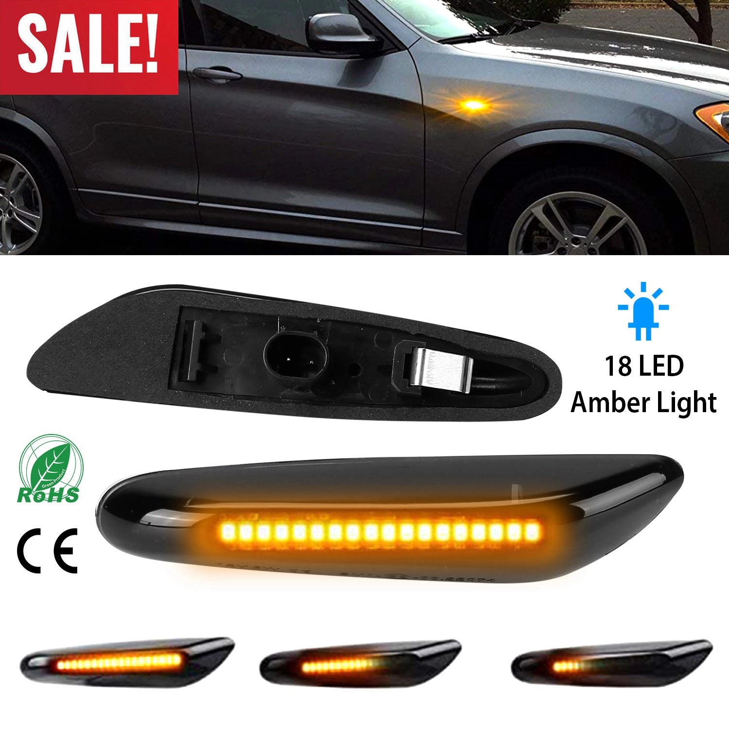 GBruno Dynamic Amber LED Side Marker Light For BMW