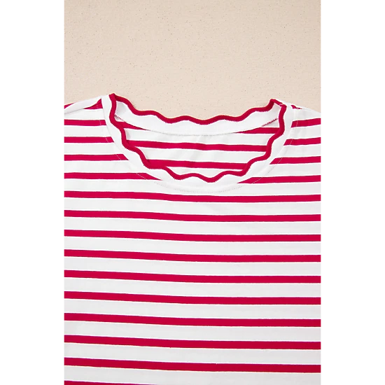 Threaded Pear Women's Royalty Scalloped Trim T Shirt