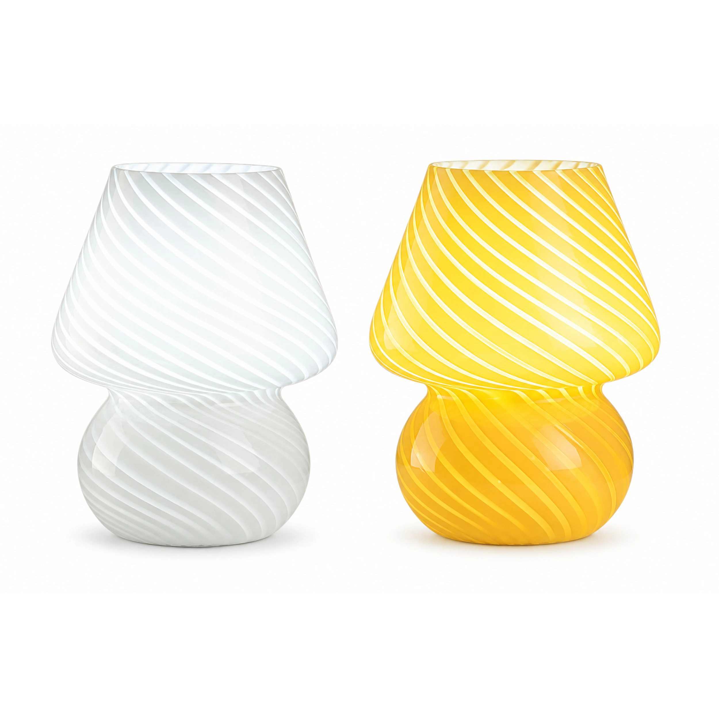 Home Collection Glass Mushroom Table Lamp with 3 Color Modes