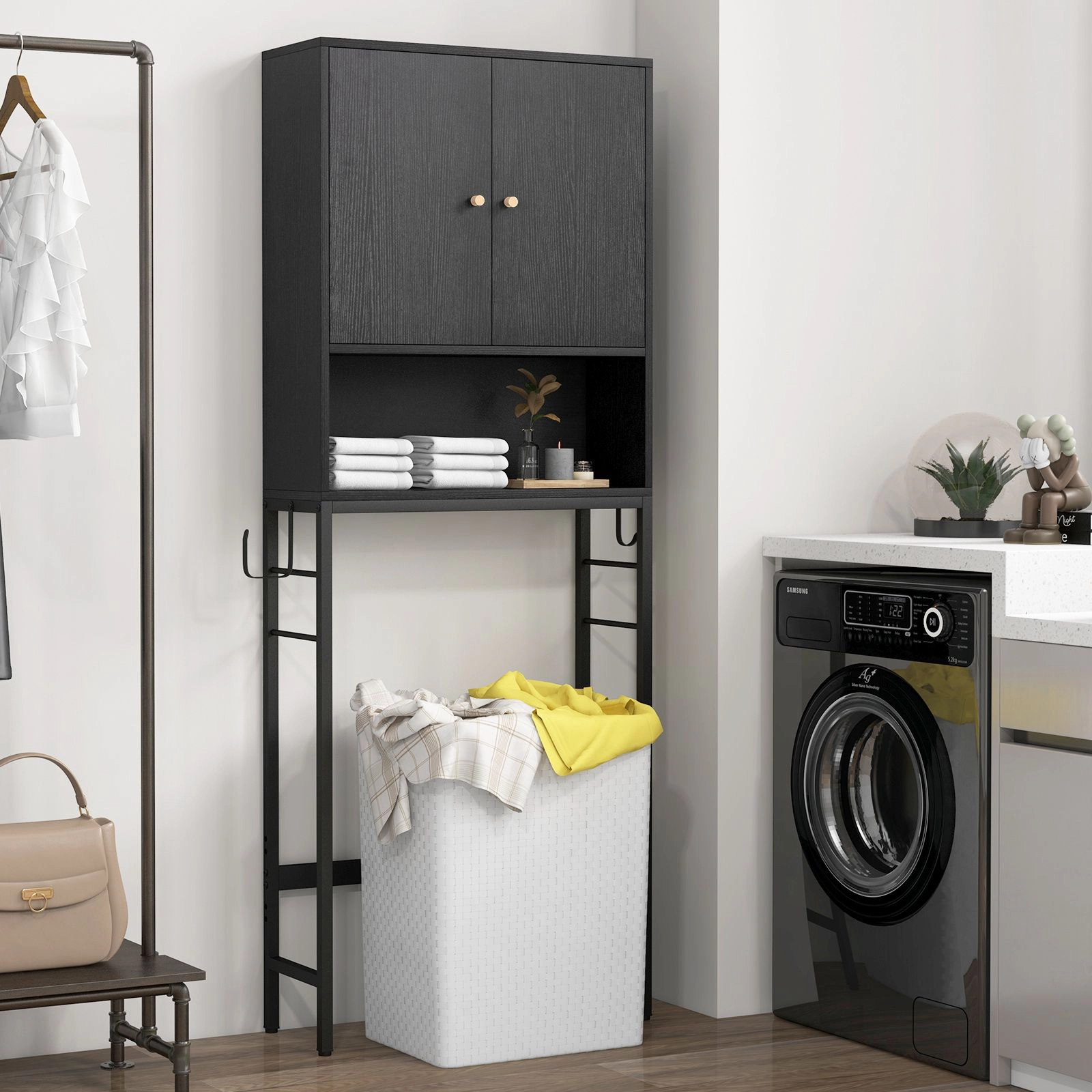 SlickBlue Freestanding Over Toilet Storage Cabinet with Shelves