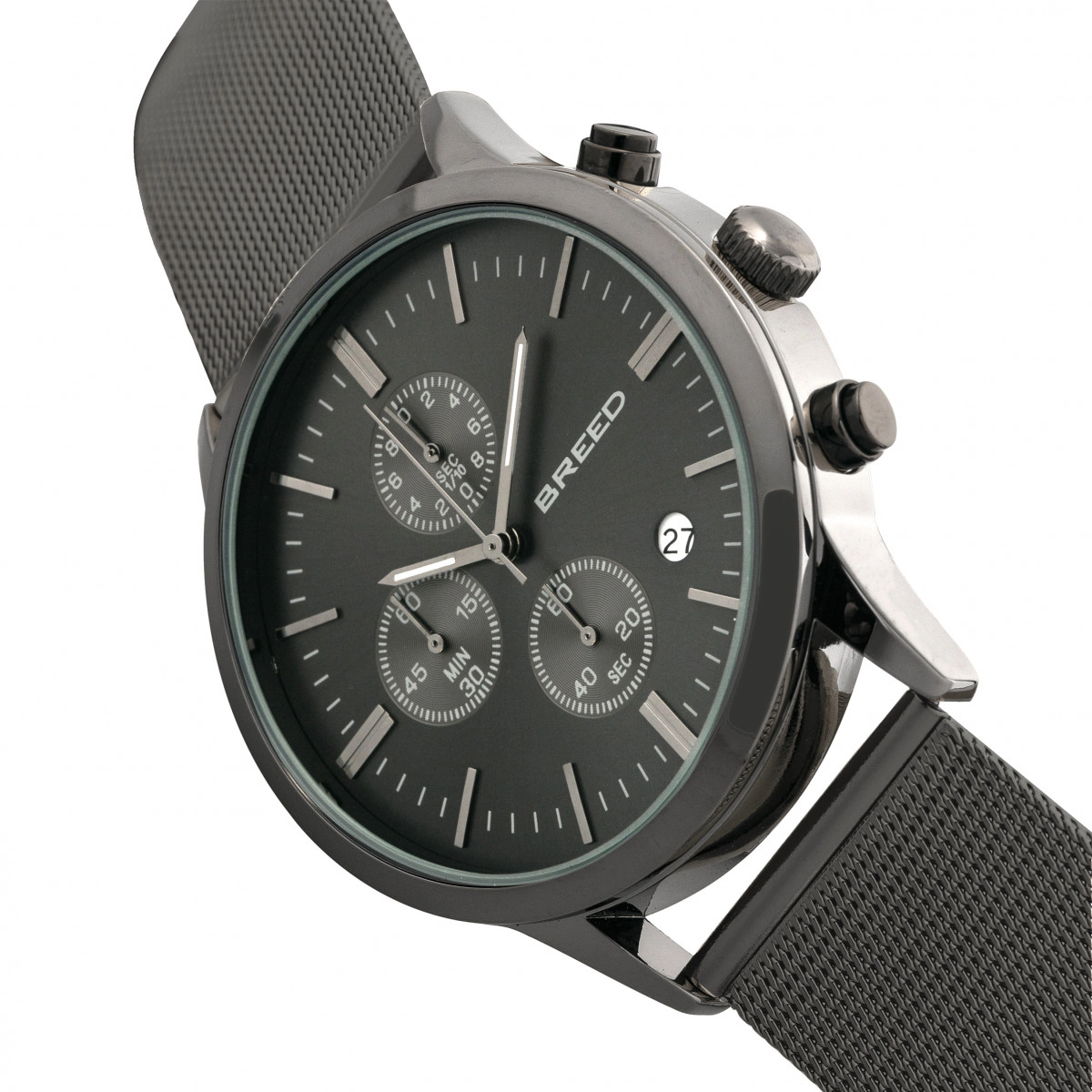 Breed Espinosa Chronograph Mesh-Bracelet Watch w/ Date