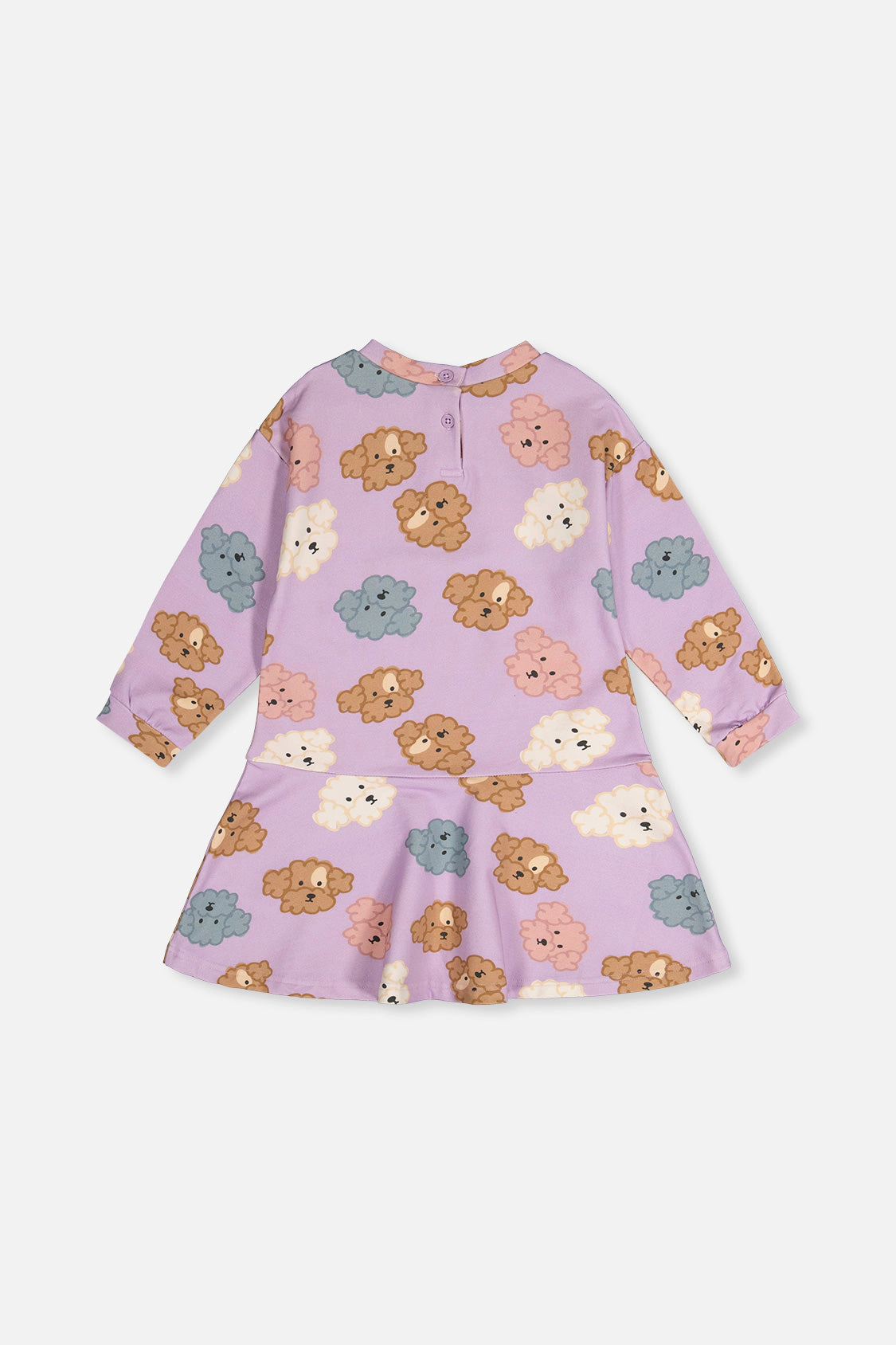 Deux par Girls Poodle Print Drop-Waist French Terry Dress