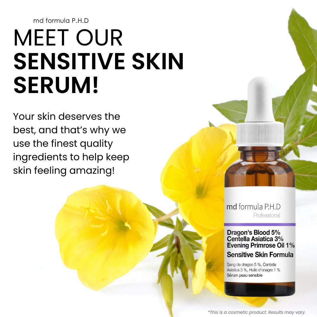 MD Formula Sensitive Skin Serum Dragon's Blood 5% Centella Asiatica 3% Evening Primrose Oil 1% 30ml