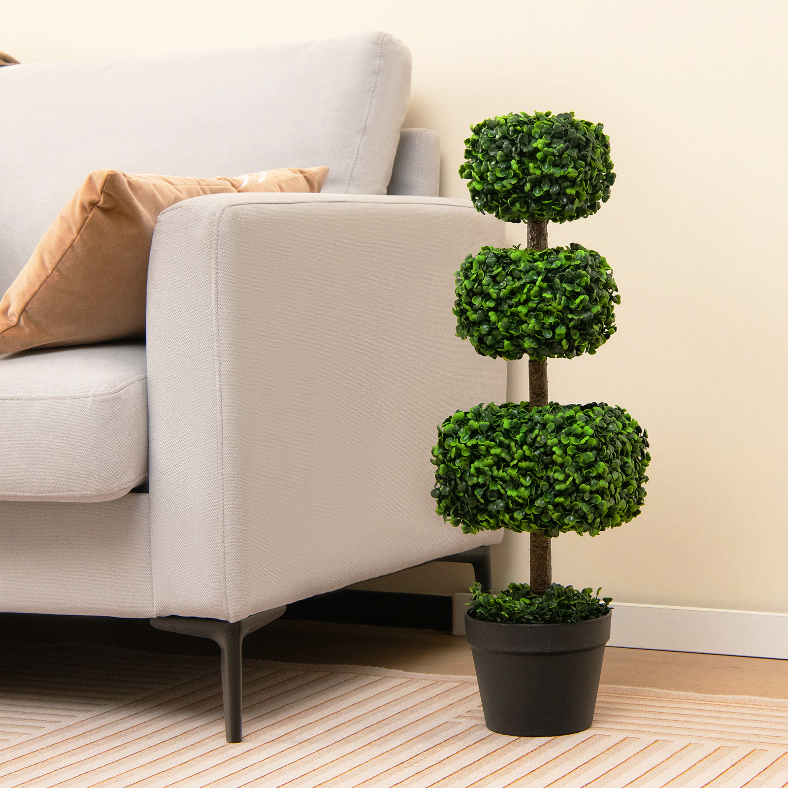 Slickblue 30 in Faux Boxwood Topiary Tree for Porch Entryway Home Decor