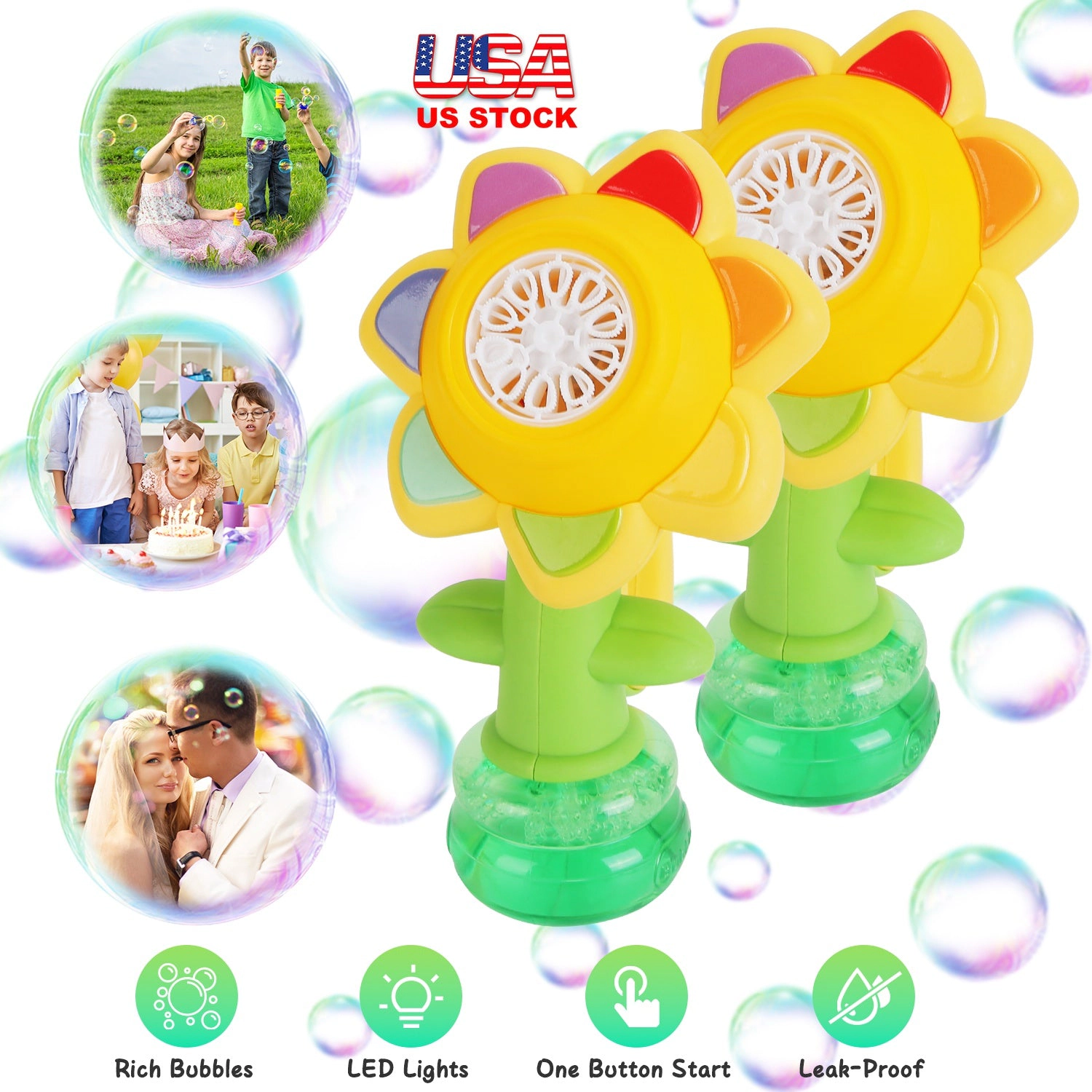 GBruno 2-Piece Dancing Sunflower Bubble Machines