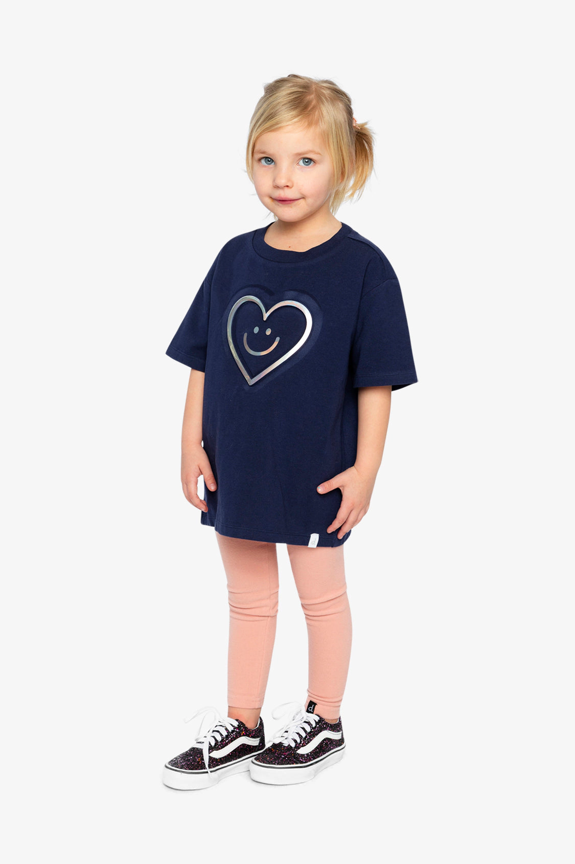 Deux par Girls Holographic Heart Jersey T-Shirt