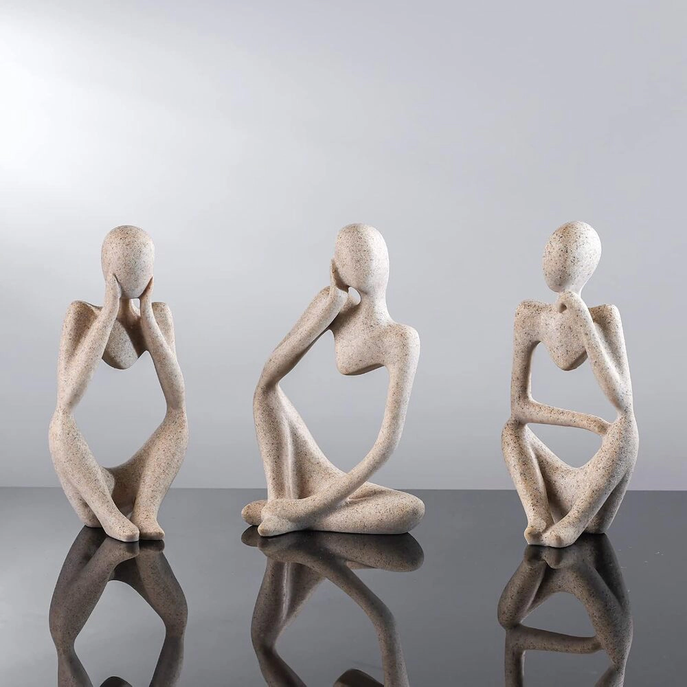 Novsight Trading Unisex Abstract Thinker Resin Sculpture