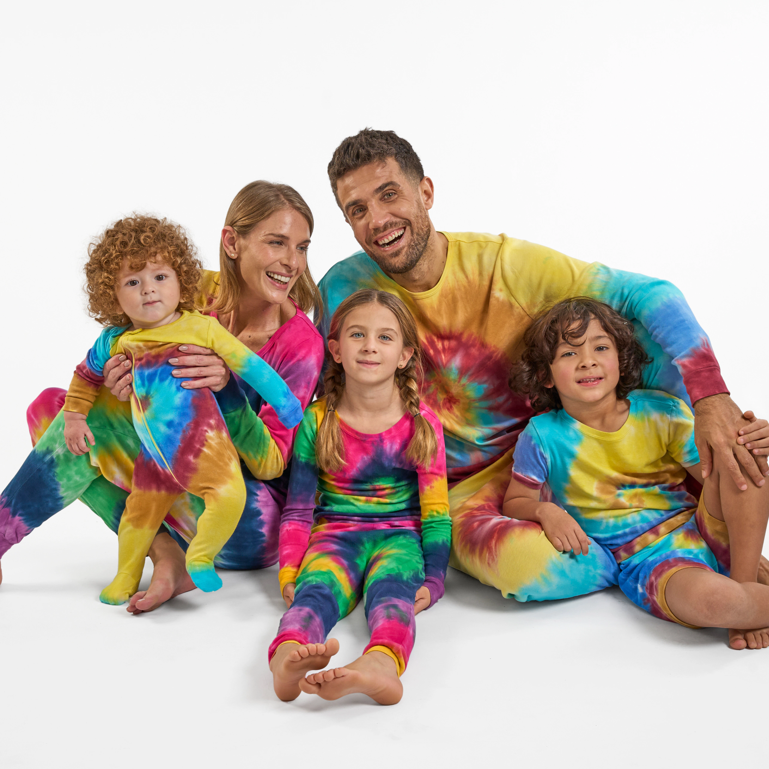 Leveret Toddler Tie Dye Swirl Cotton Footed Pajamas