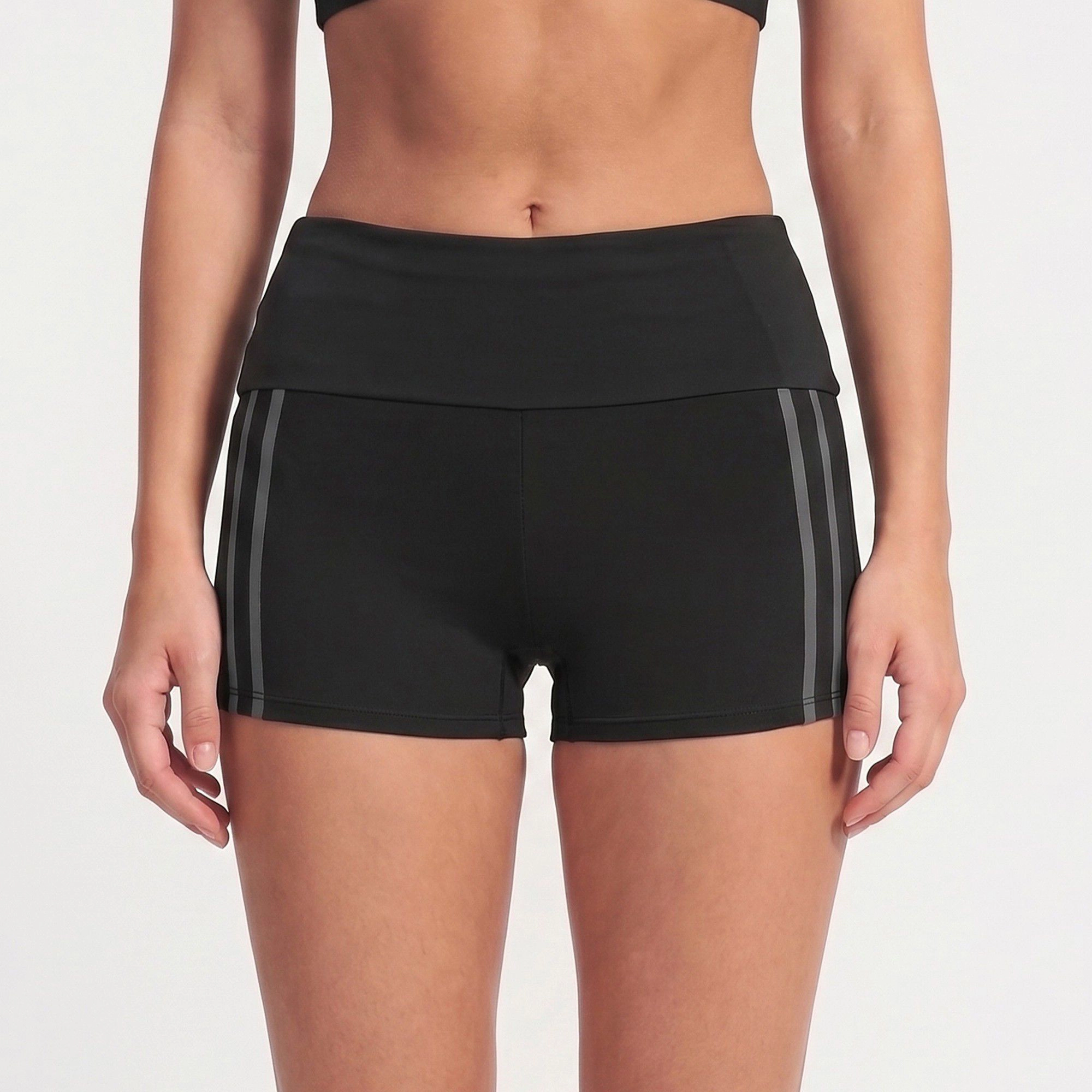 Anna-Kaci Women's High Waisted Side Stripe Yoga Shorts Butt Lifting Workout