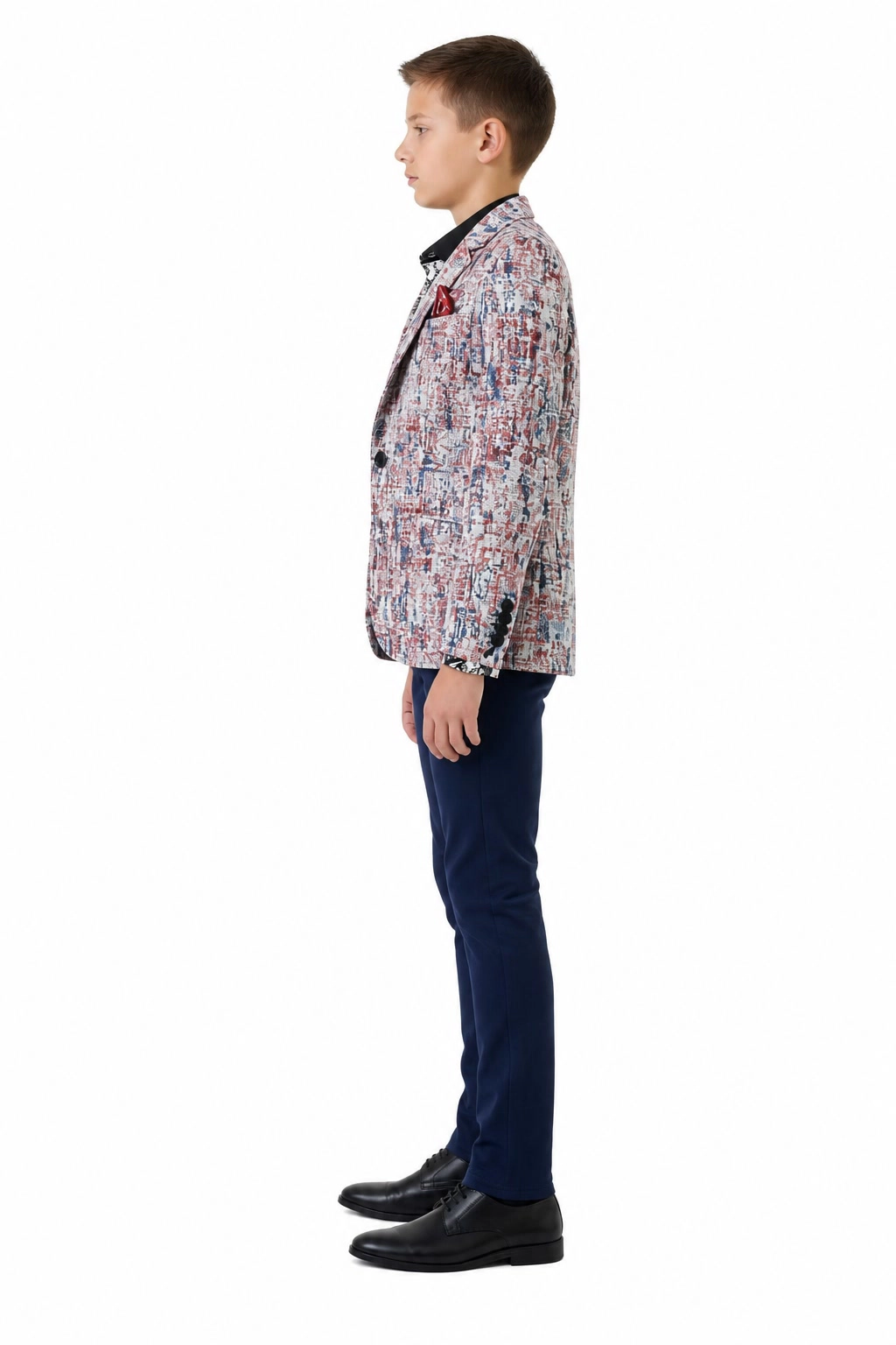 Elie Balleh Boys Slim Fit Paint Splash Blazer