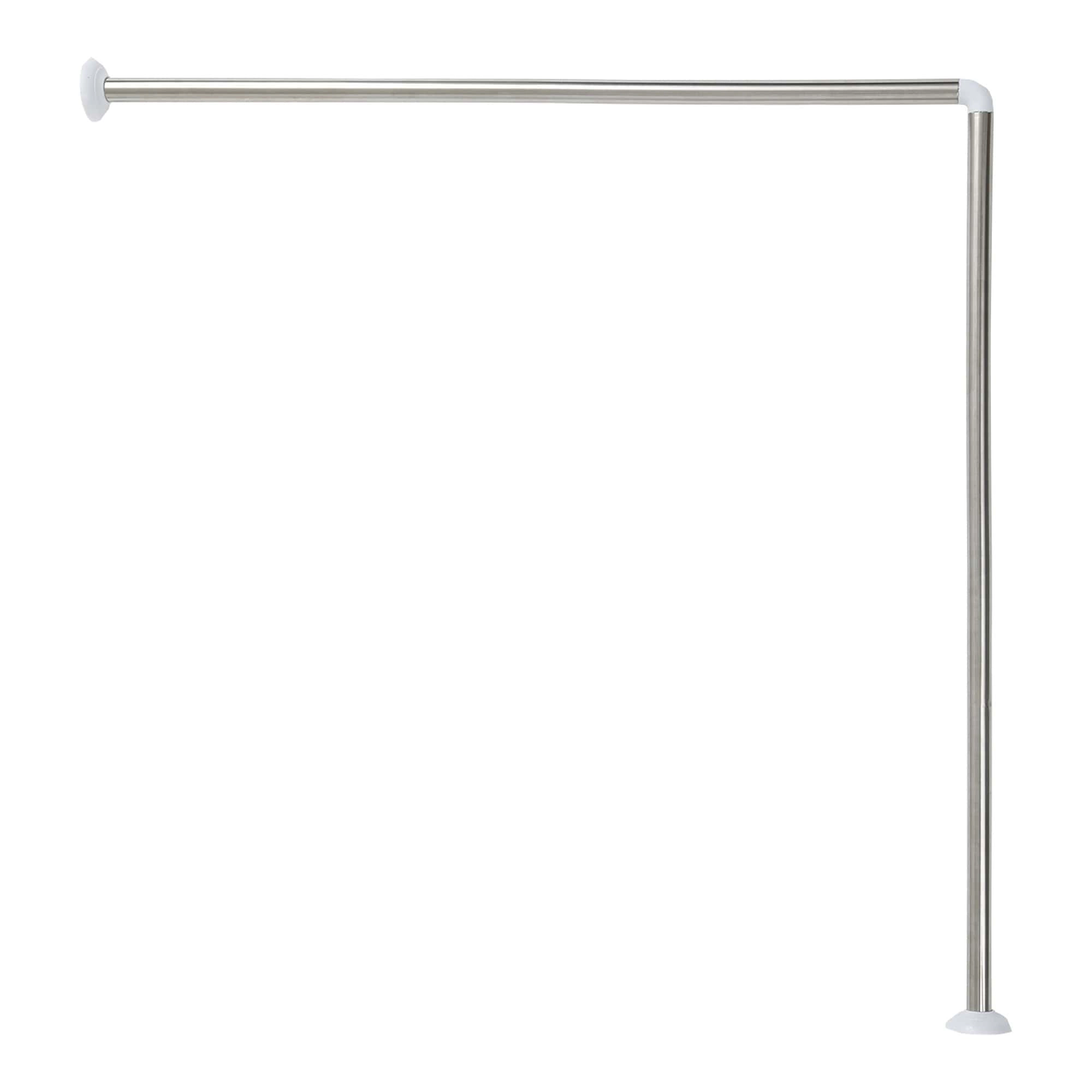 Evideco French Home Goods Corner Shower Curtain Rod 35.4 x in, 1" Diameter, Wall-Mounted, Cut-to-Length
