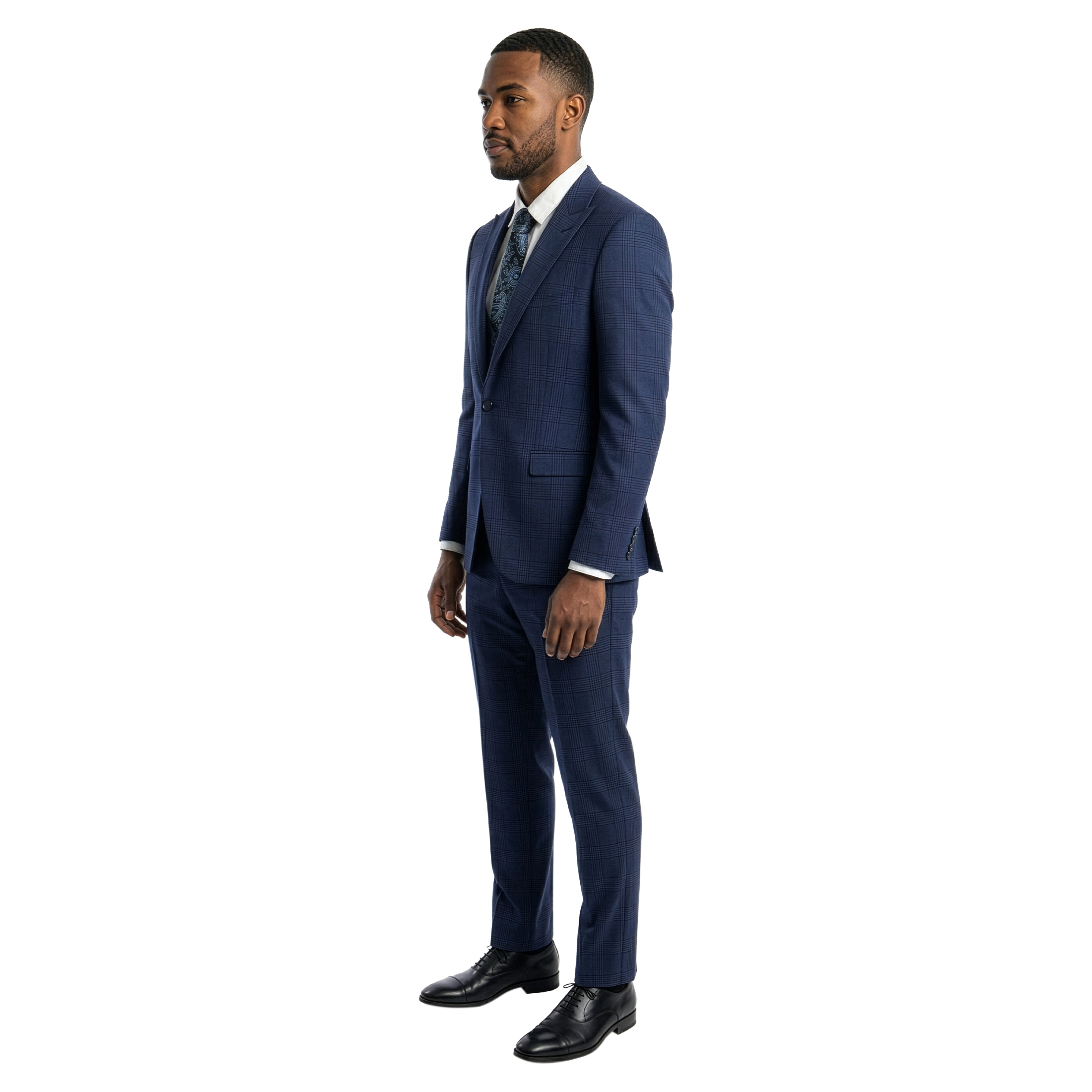 Tazzio Men's Ultra Slim Fit Window Plaid 3-Pc. Suit Set