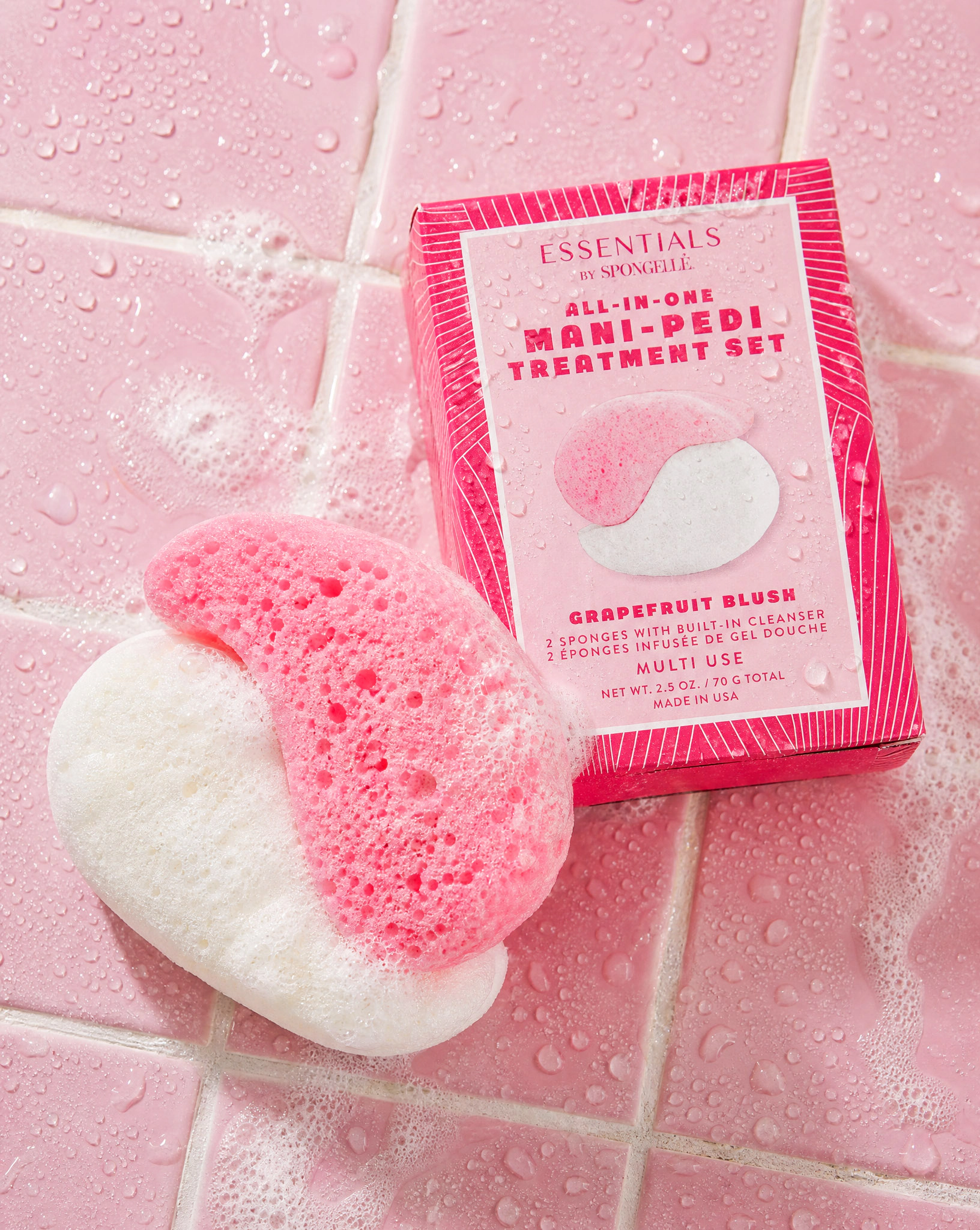 ESSENTIALS BY SPONGELLE- MANI/PEDI BUFFER SET- GRAPEFRUIT BLISS