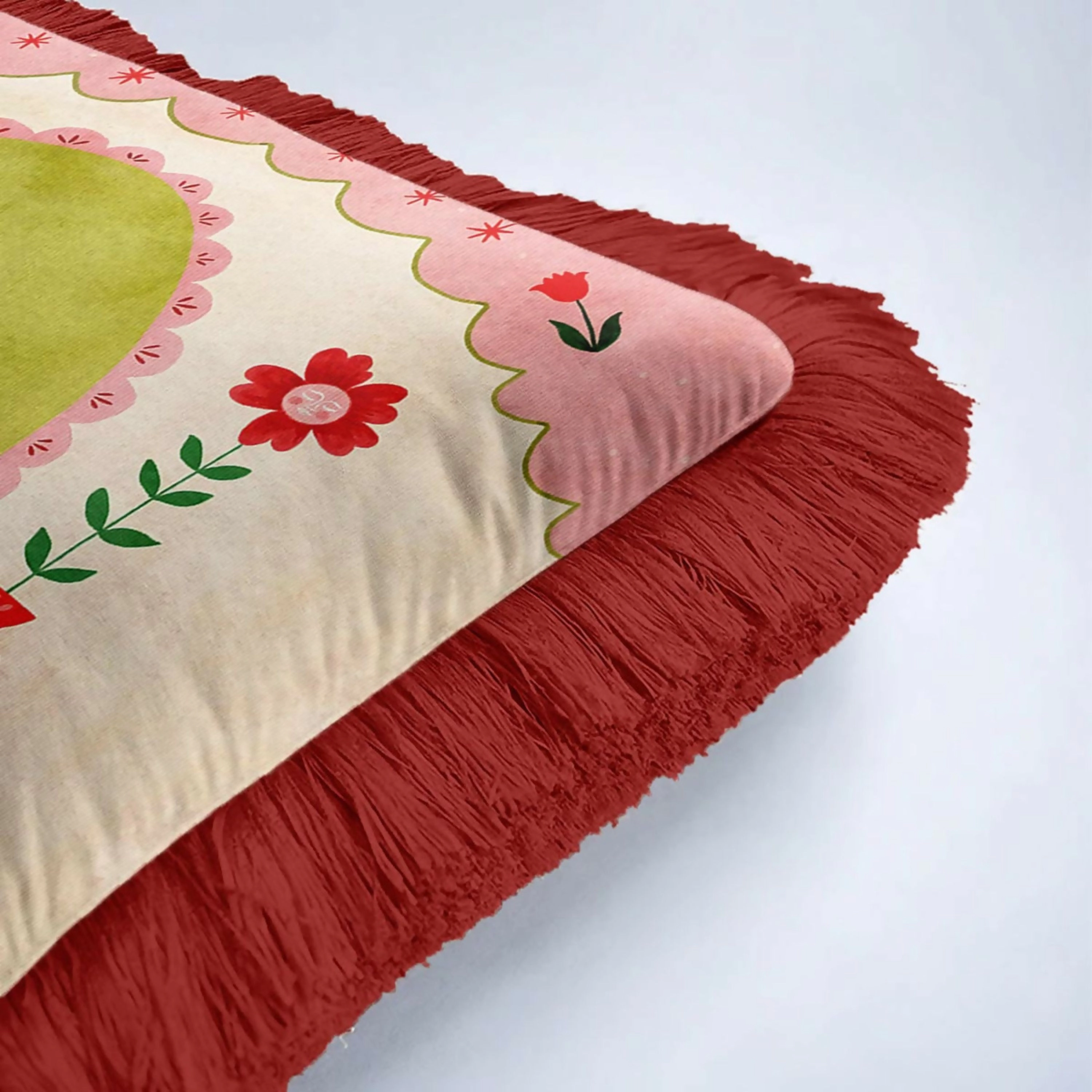 Wear Sierra Cat Fringed  Set of 2 Throw Pillow Cover
