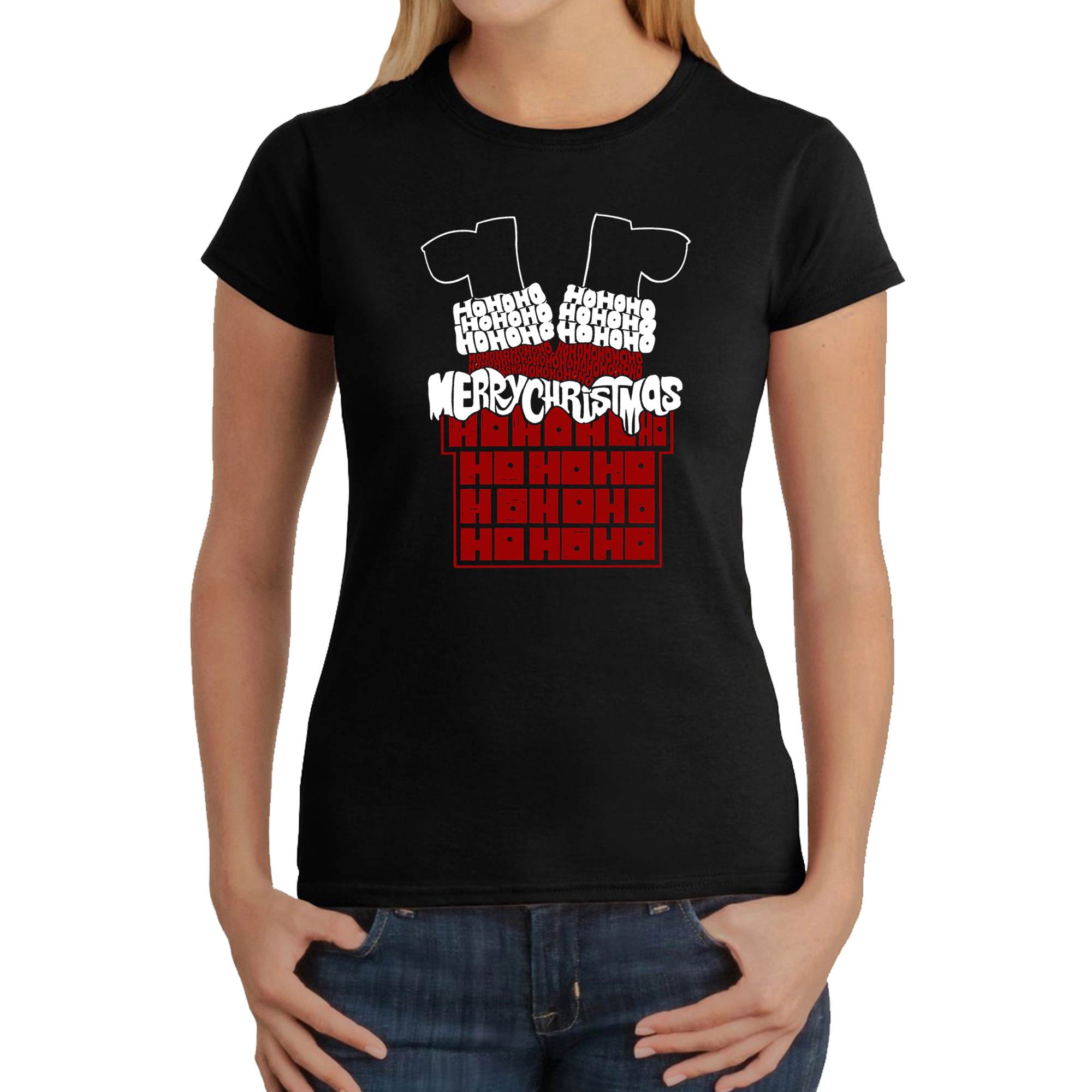 LA Pop Art Women's Word T-Shirt - Chimney Santa