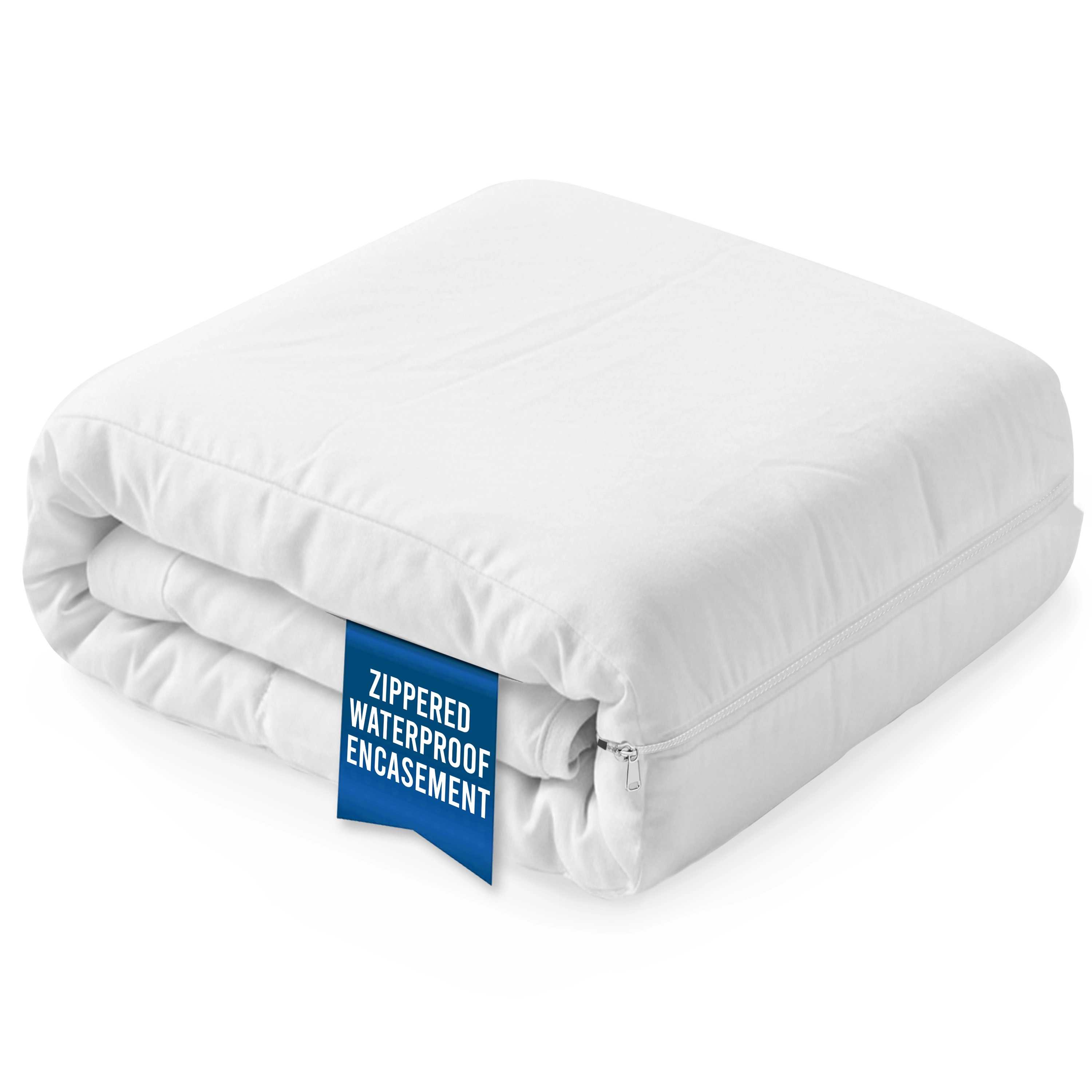 Comfety Waterproof Mattress Encasement, Zippered Mattress Protector Breathable Noiseless Hypoallergenic