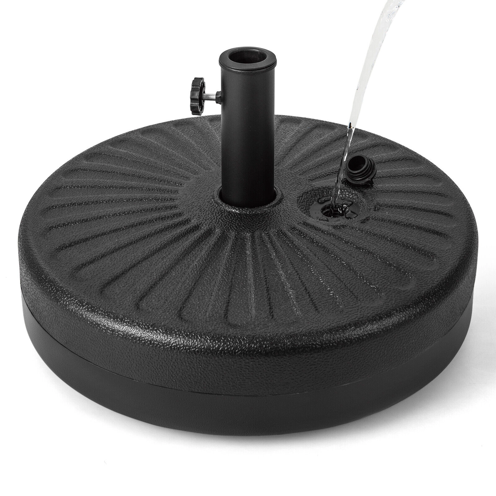 Slickblue Outdoor Umbrella Base 20 Inch Round Fillable Stand for Patio Deck Garden Umbrella Holder