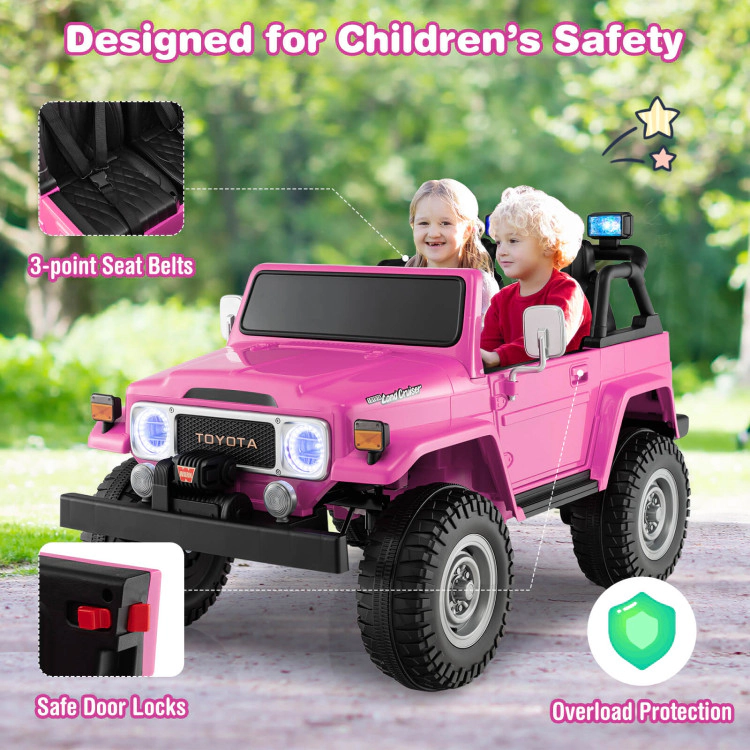 Hivvago 12V 2-Seat Licensed Kids Ride On Toyota FJ40 Car with 2.4G Remote Control