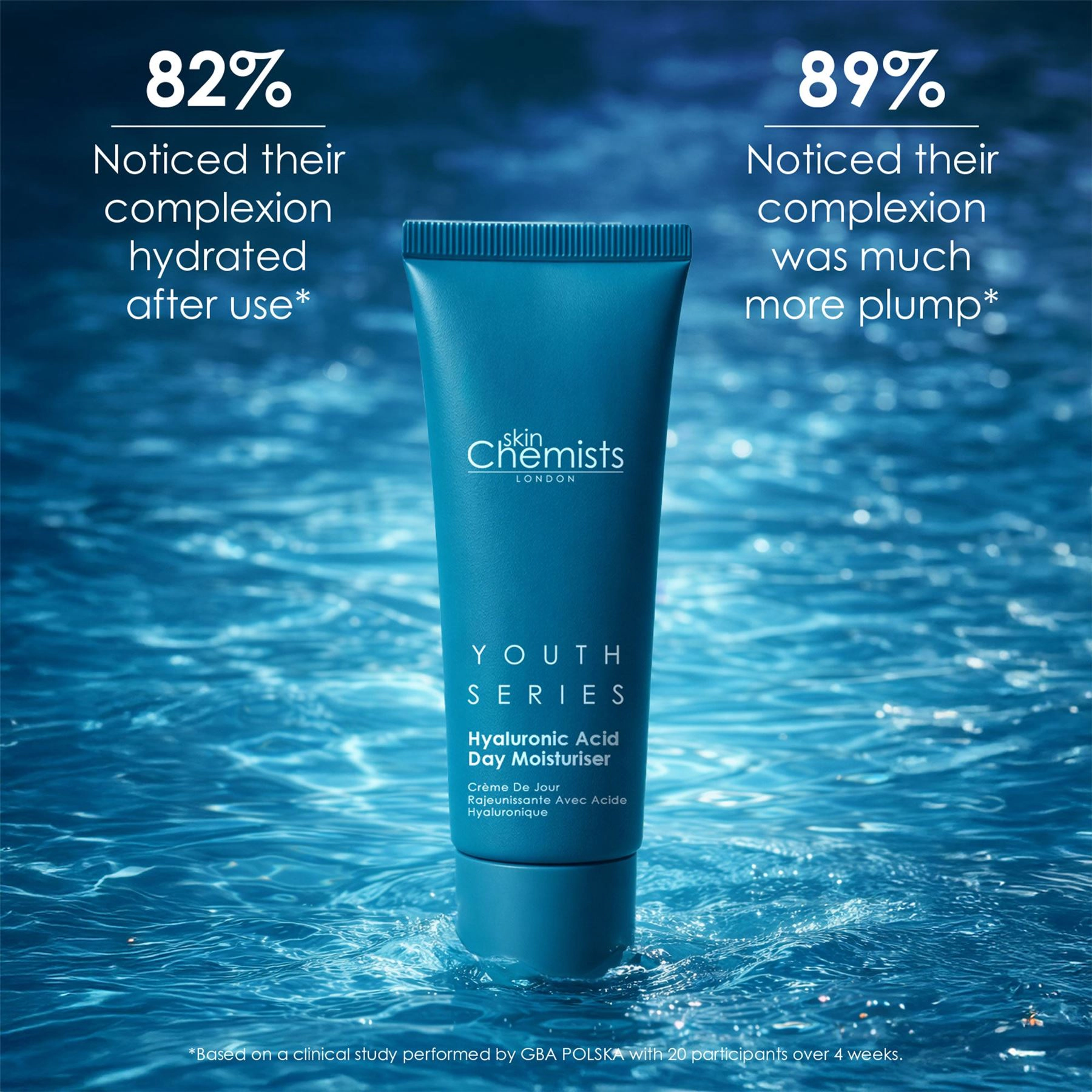 skinChemists Hyaluronic Acid Day Cream 50ml - Hydrating Anti-Aging Moisturizer