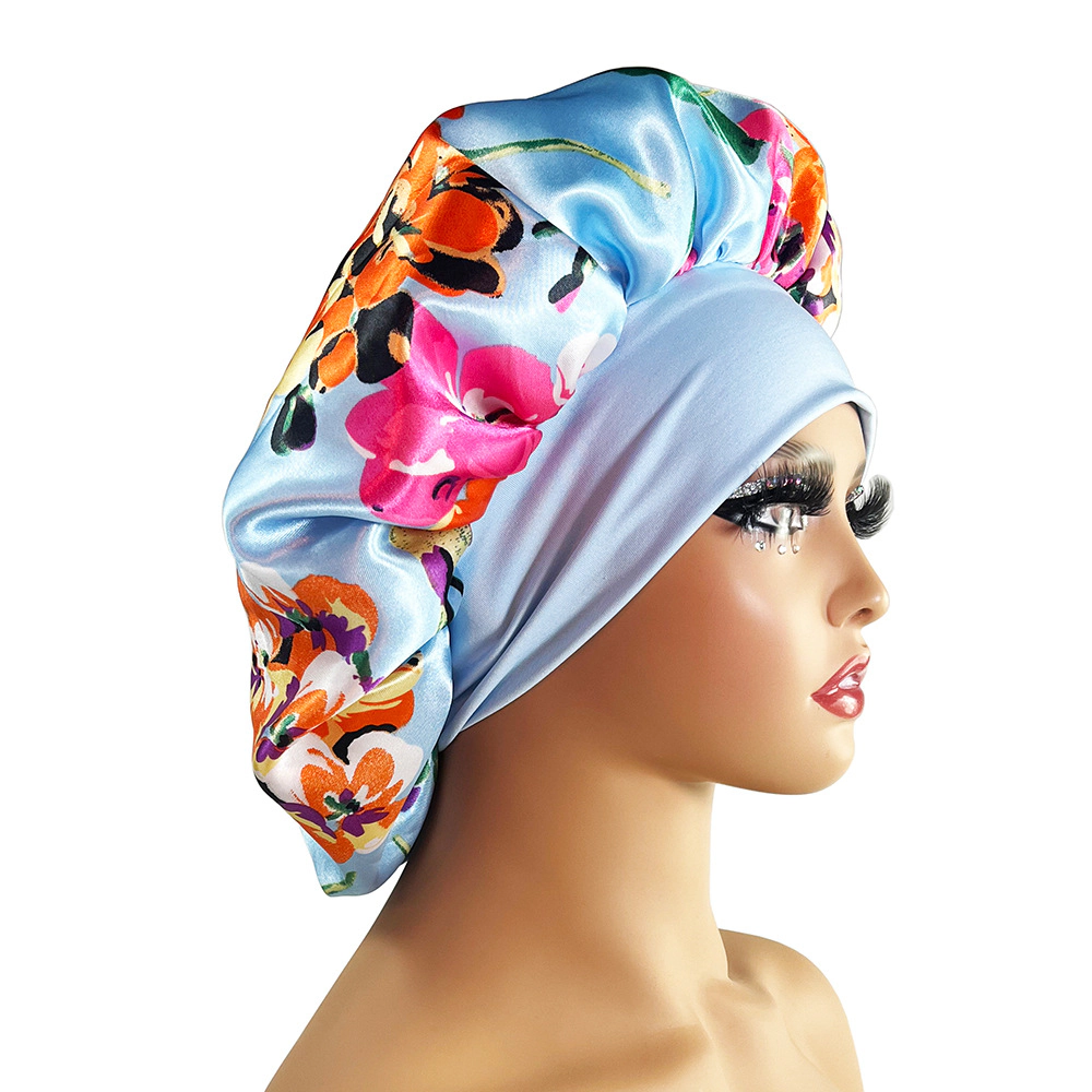 Wardrobe Whimsy Elastic Satin Sleep Bonnet for Women Hair Care Braids