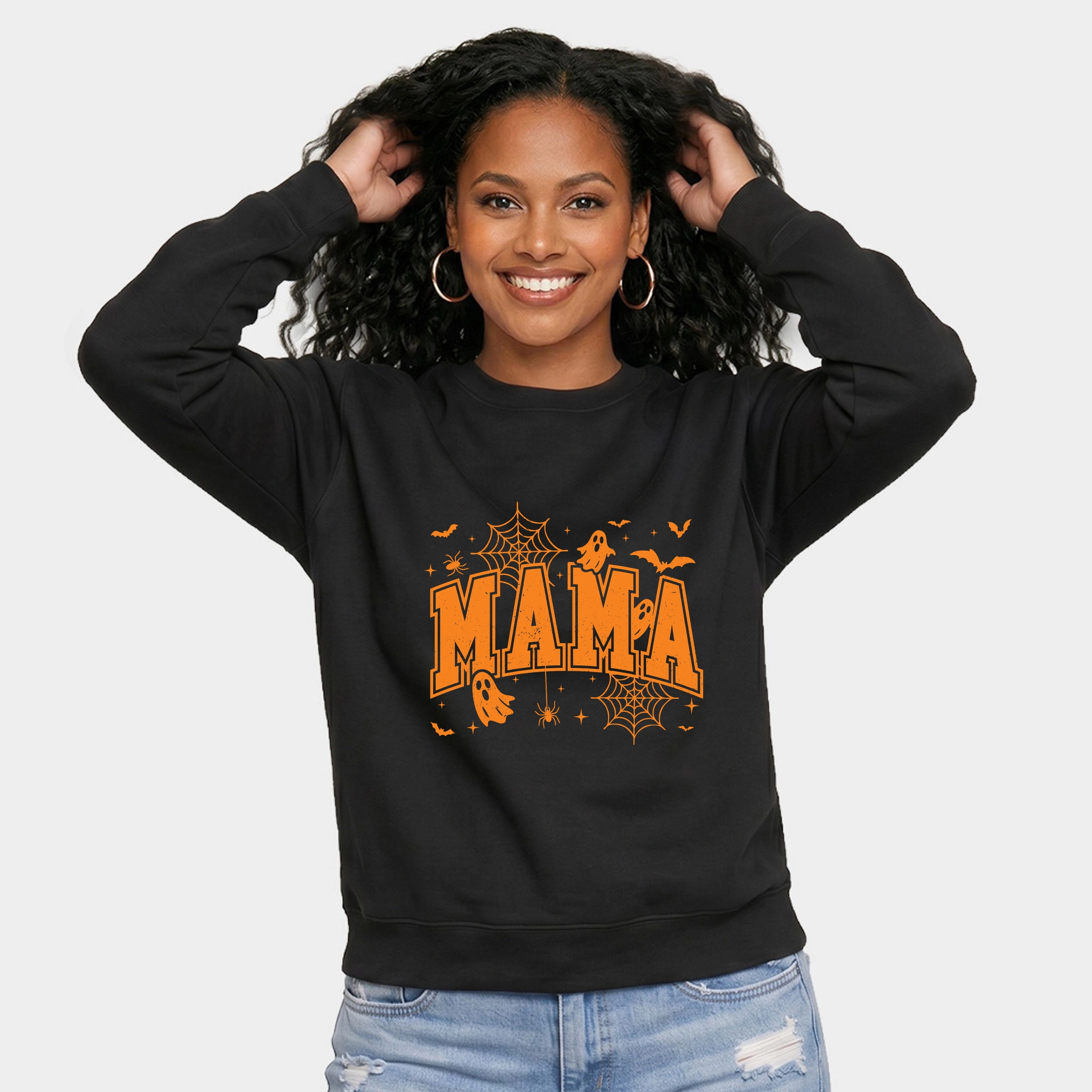 Simply Sage Market - Women's Graphic Sweatshirt Mama Halloween Varsity
