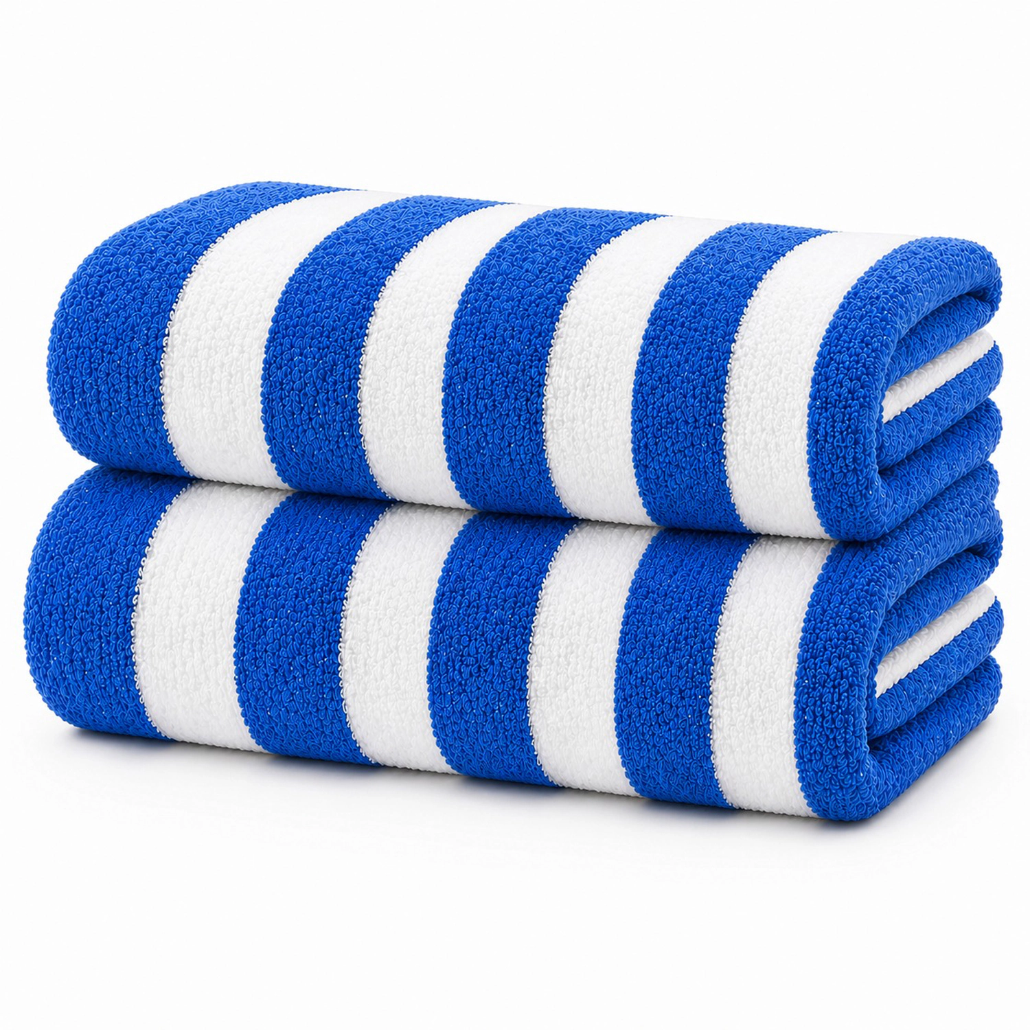 Plazatex Cabana Terry Cloth Stripe 80% Cotton 20% Polyester 2 Pack Beach Bath Towel 36" x 66