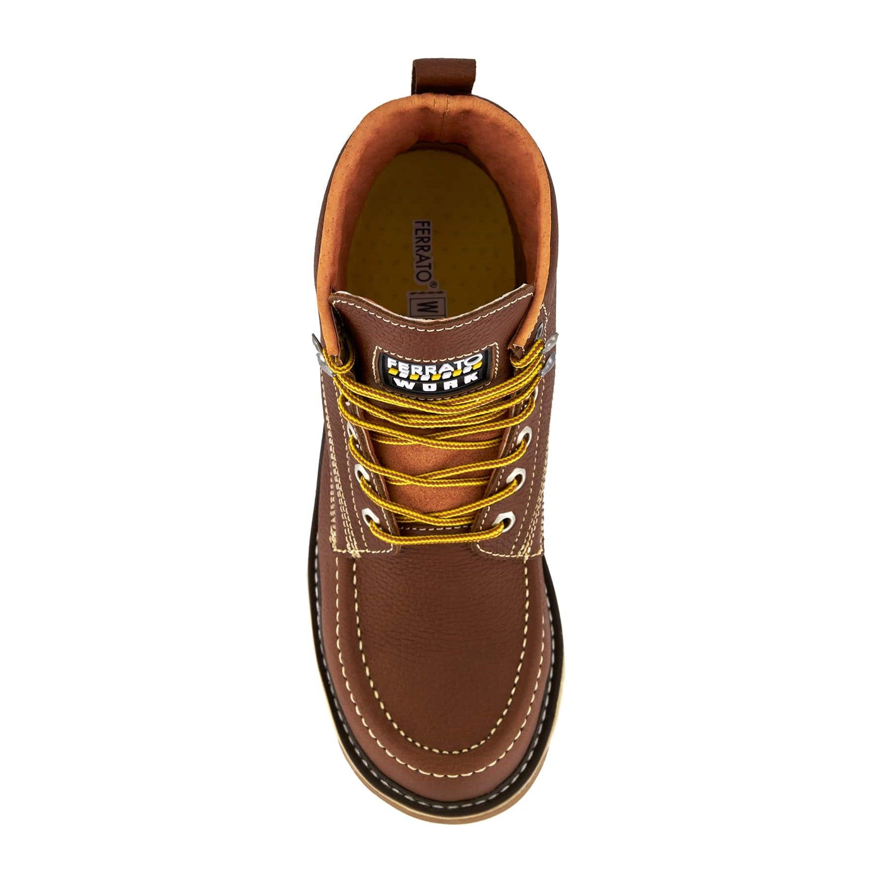 Ferrato Work Mens Leather Boots - Lace-Up Rubber Sole