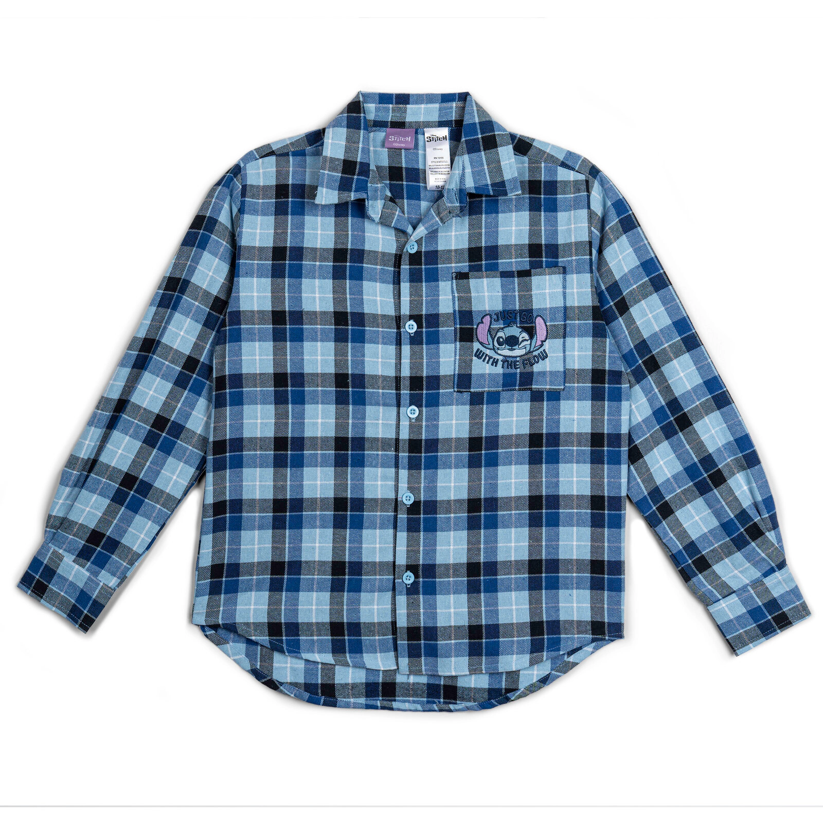 Disney Lilo & Stitch Girls' Long Sleeve Button Down Shirt
