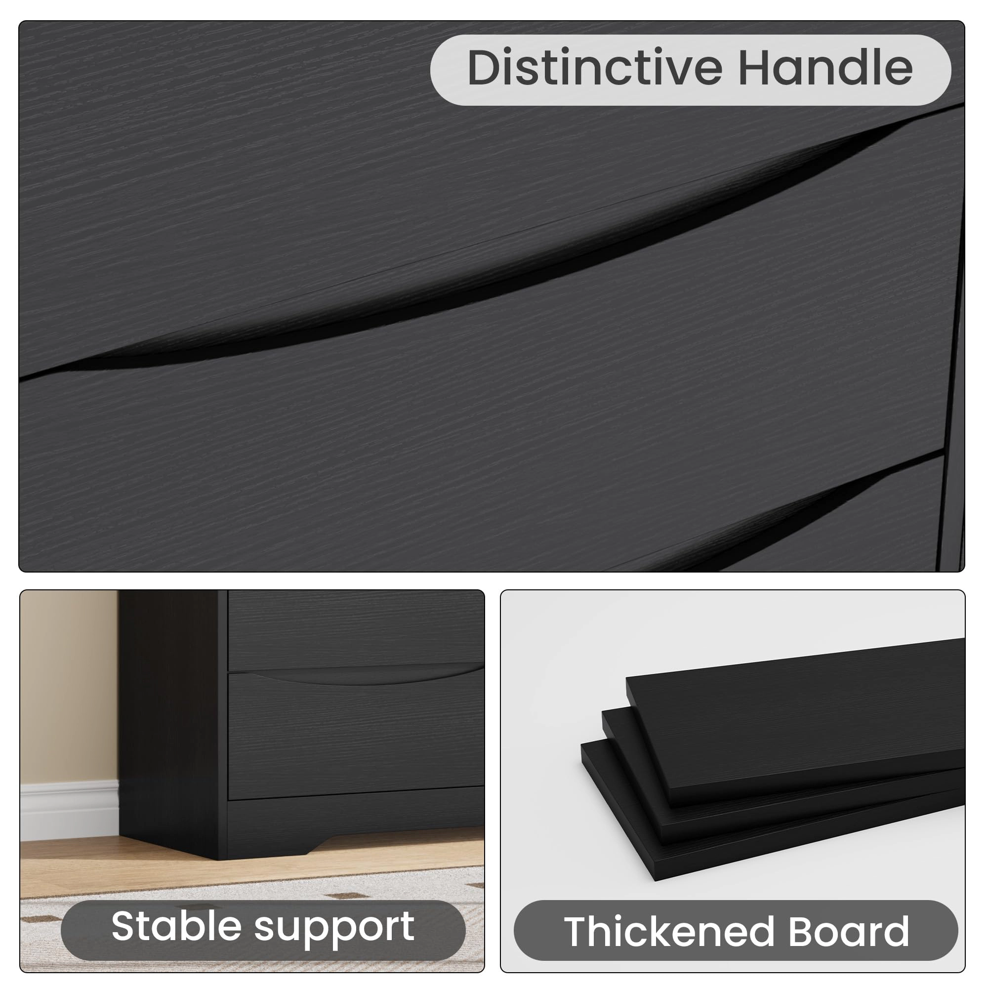 8 Drawer Modern Dresser with Hidden Handles, 47" Wide Large Double Storage Chest for Bedroom Living Room Hallway