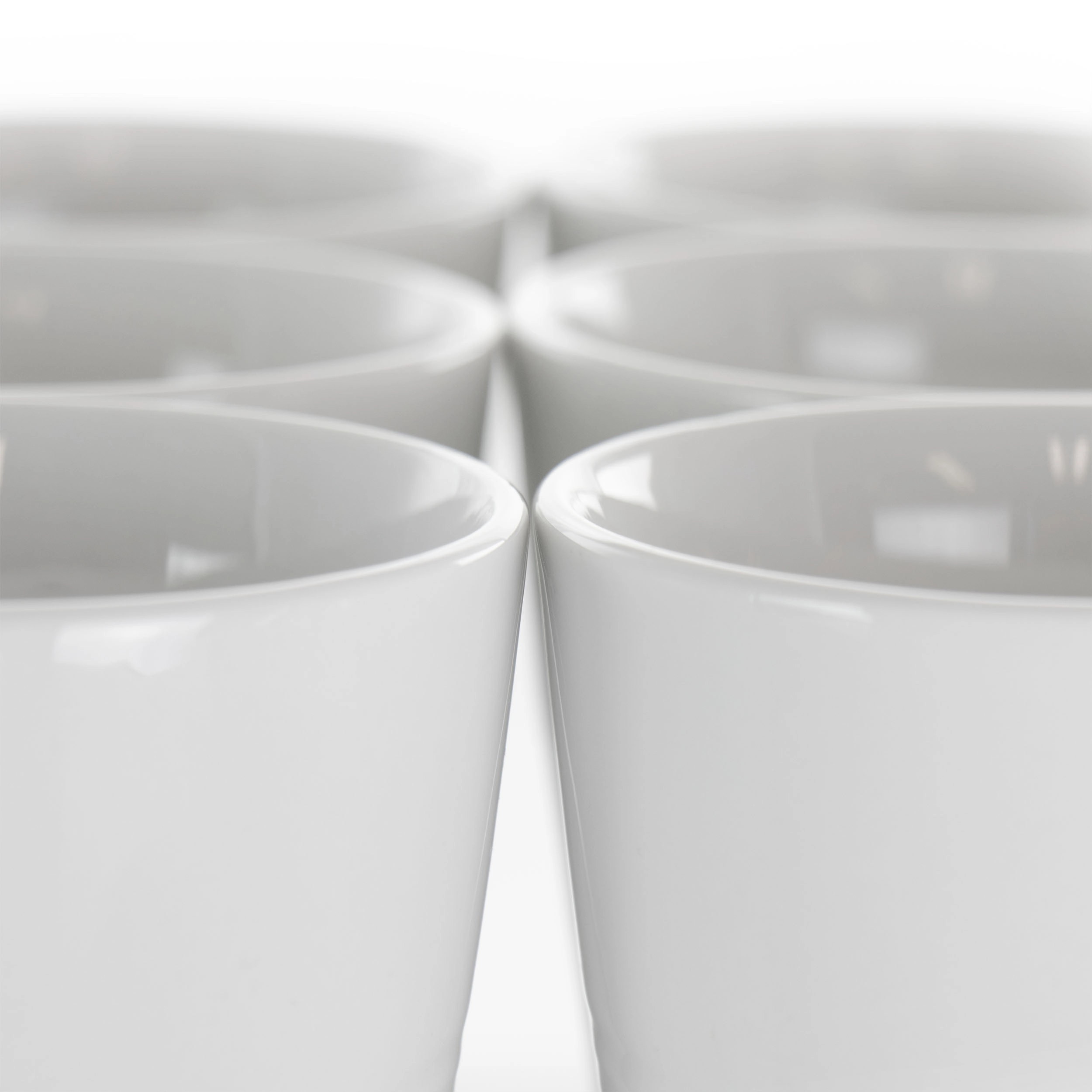 Elama Amie 8 Piece 12 Ounce Porcelain Mug Set in White