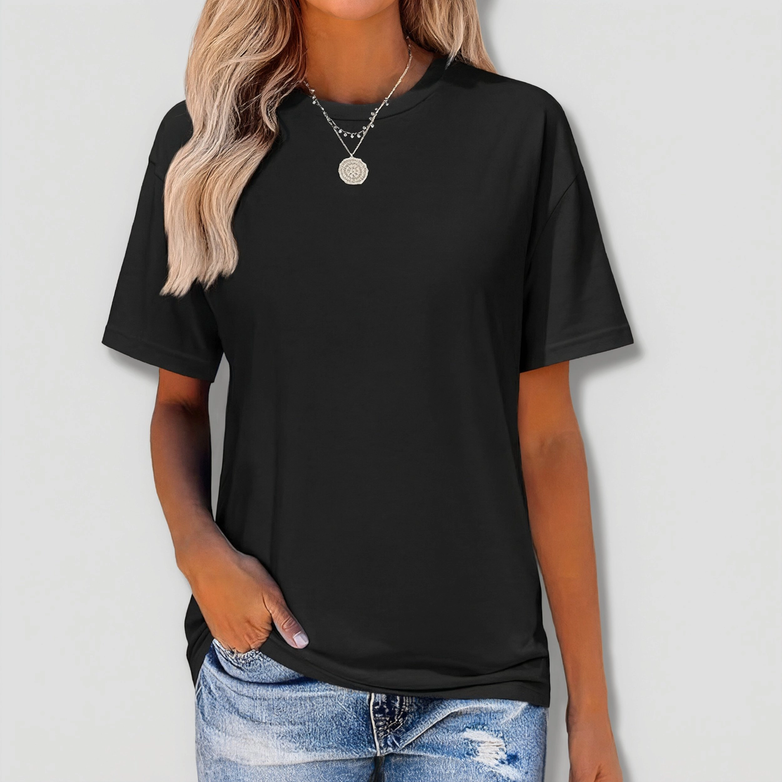 Zeagoo Women Crew Neck Short Sleeve T Shirt