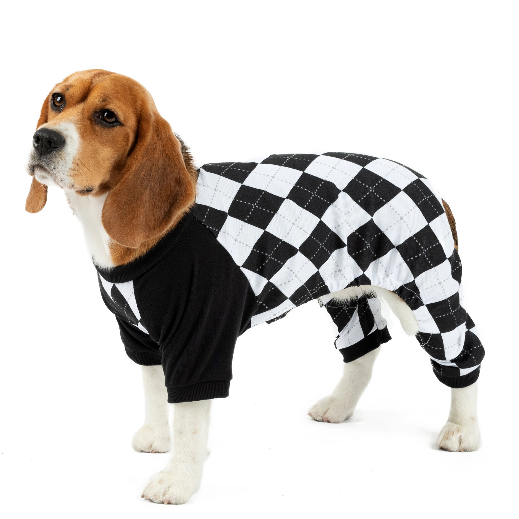 Leveret Dog Cotton Argyle Holiday Pajamas