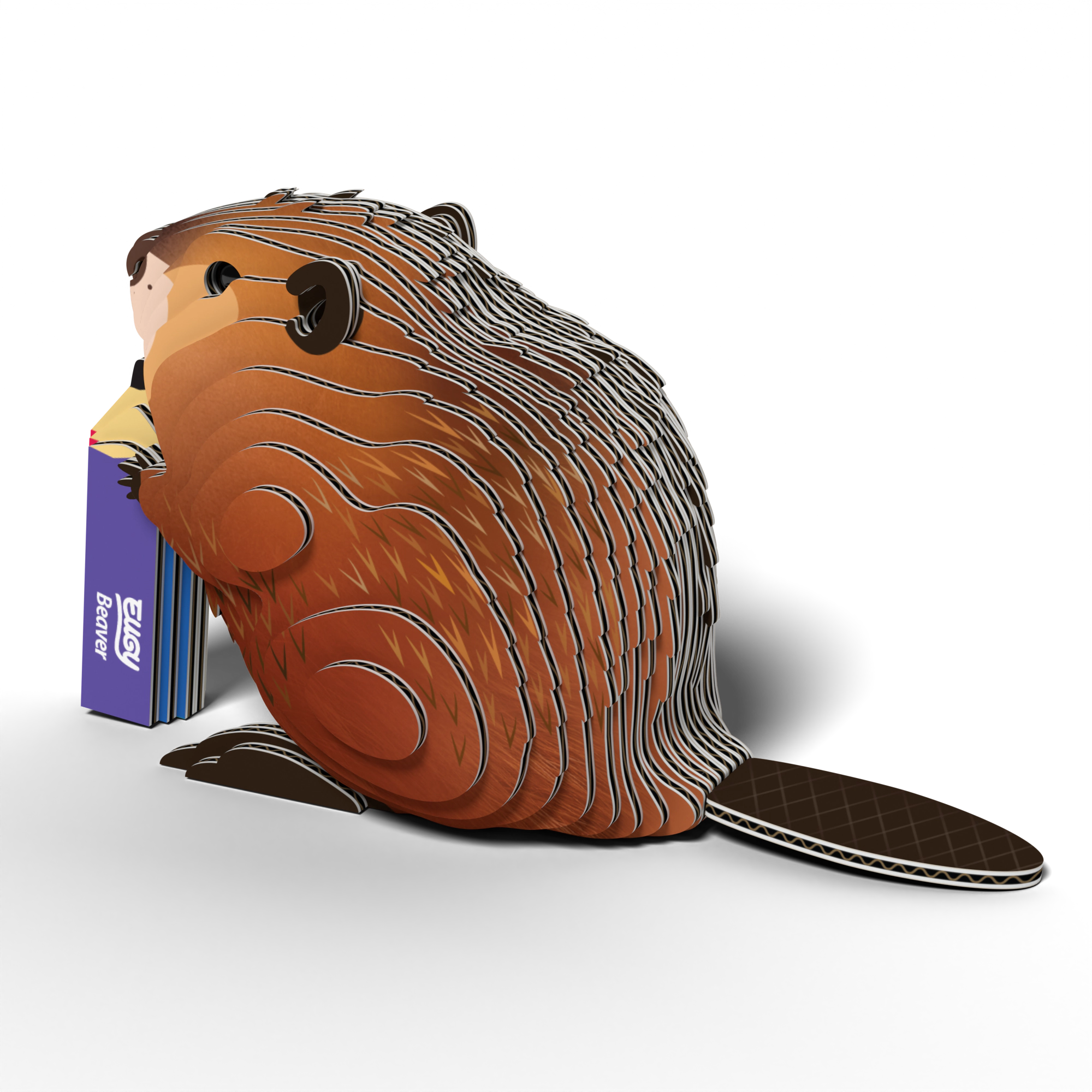 EUGY Beaver 3D Puzzle - contains 37 puzzle pieces