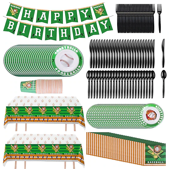 GBruno 171-Piece Baseball Party Supplies Kit