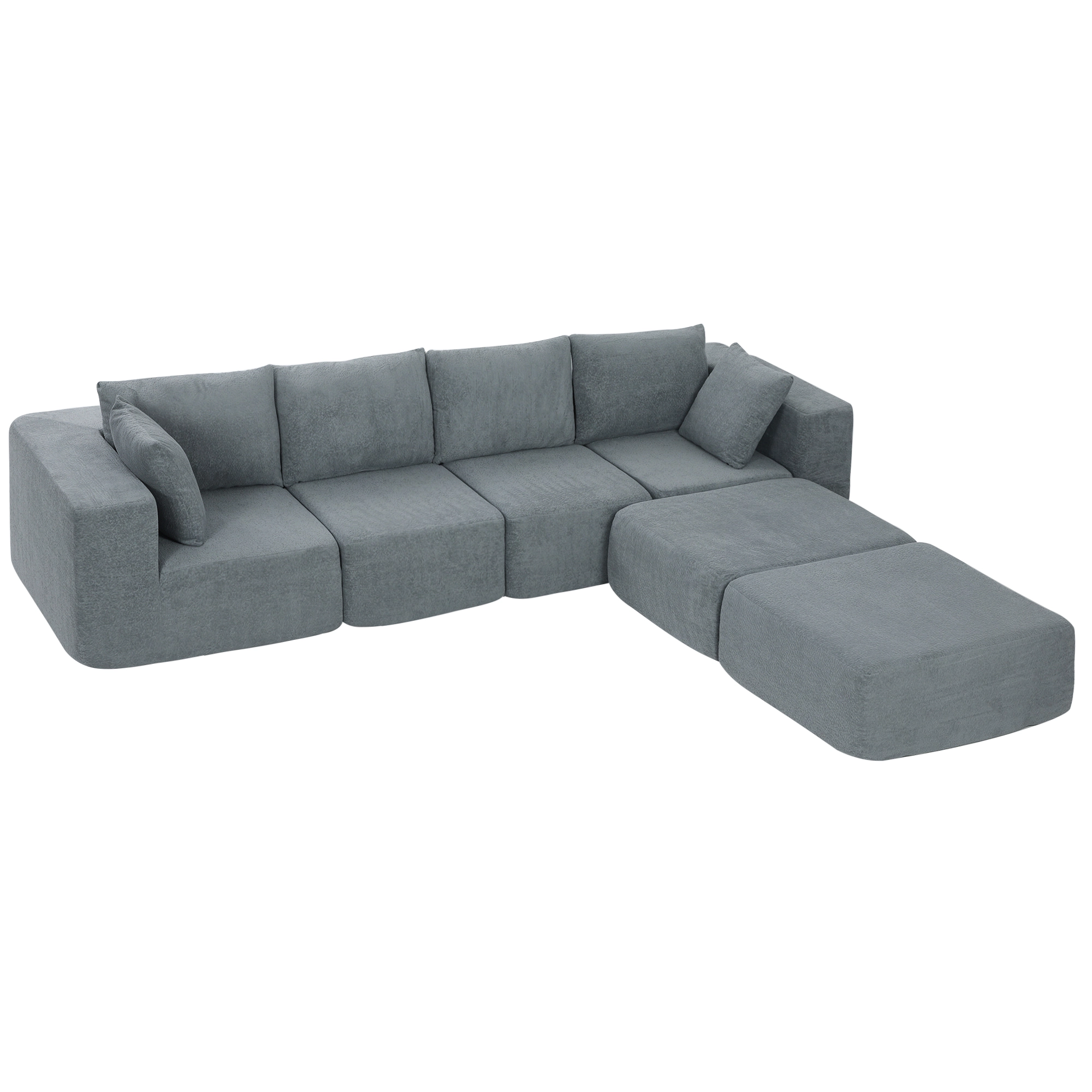 Hivvago Modular Sectional Couch With 2 Ottomans