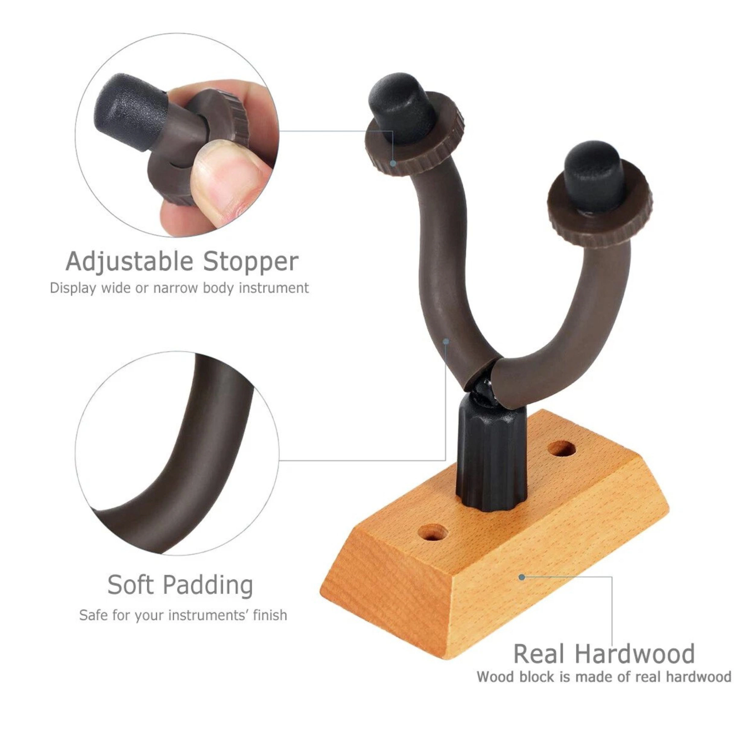 Home Collection Heavy Duty Guitar Instrument Wall Hanger with Wood Base