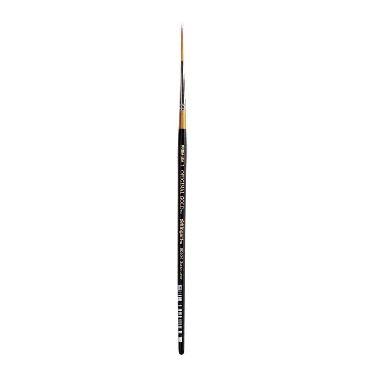 KINGART Original Gold 9050 Script Liner Golden Taklon Brush
