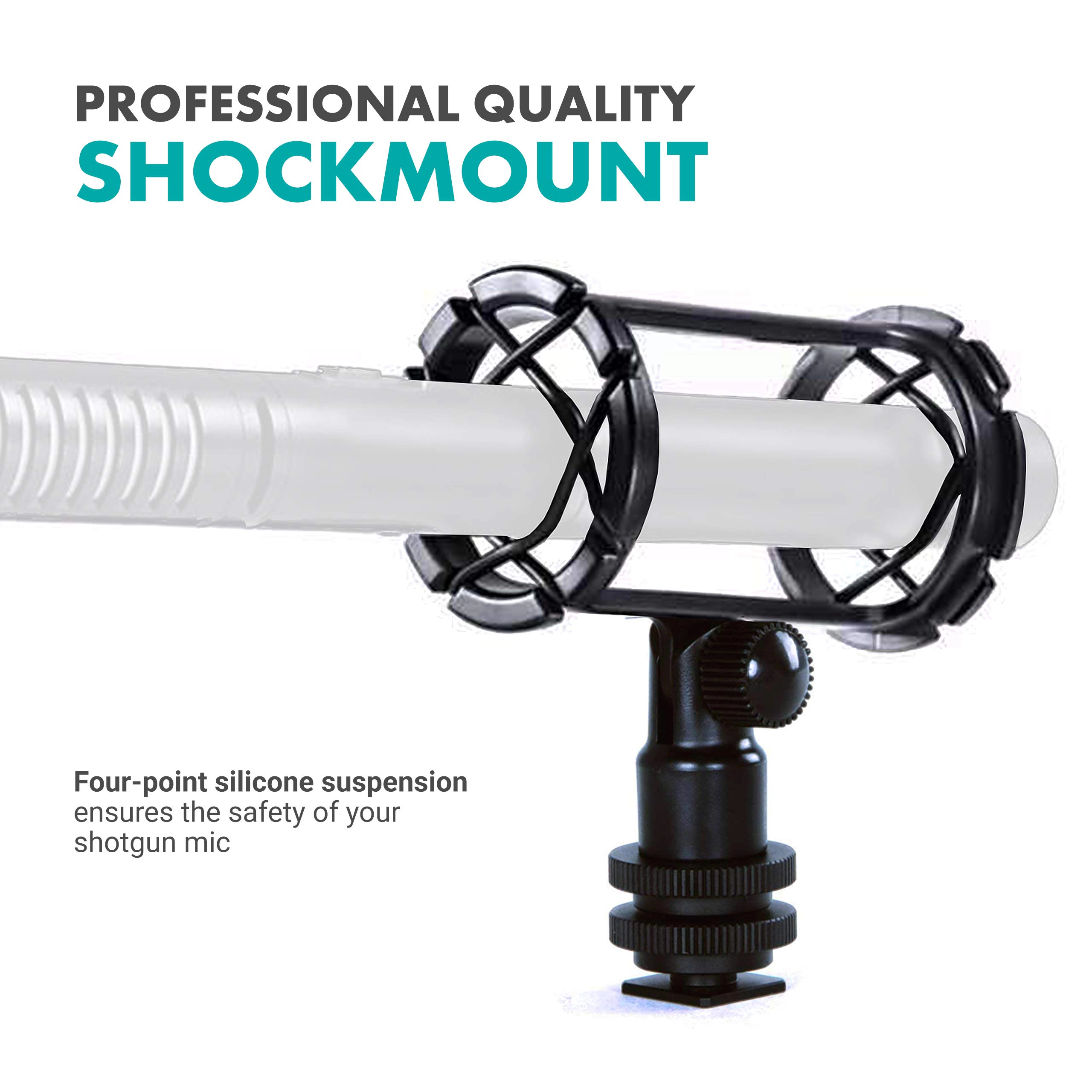 Movo SMM1 Camera Shoe Shockmount for Shotgun Microphones 19-25mm in Diameter