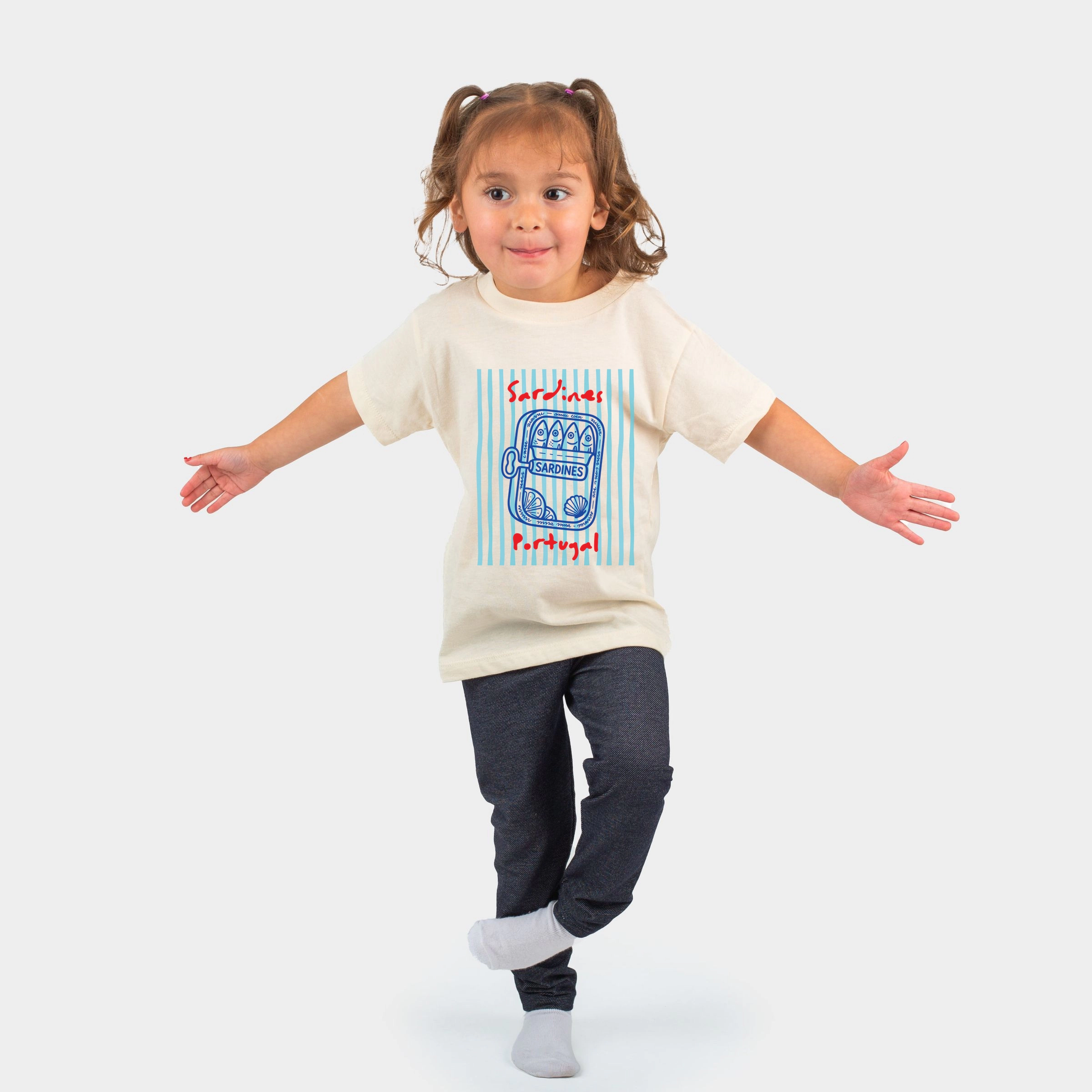 The Juniper Shop - Sardines Portugal Stripes Toddler Short Sleeve Graphic T-Shirt