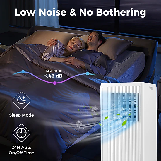 SUGIFT 3-in-1 Portable Air Conditioner 10000 BTU Cools up to 350 Sq Ft with 24-Hour Timer White