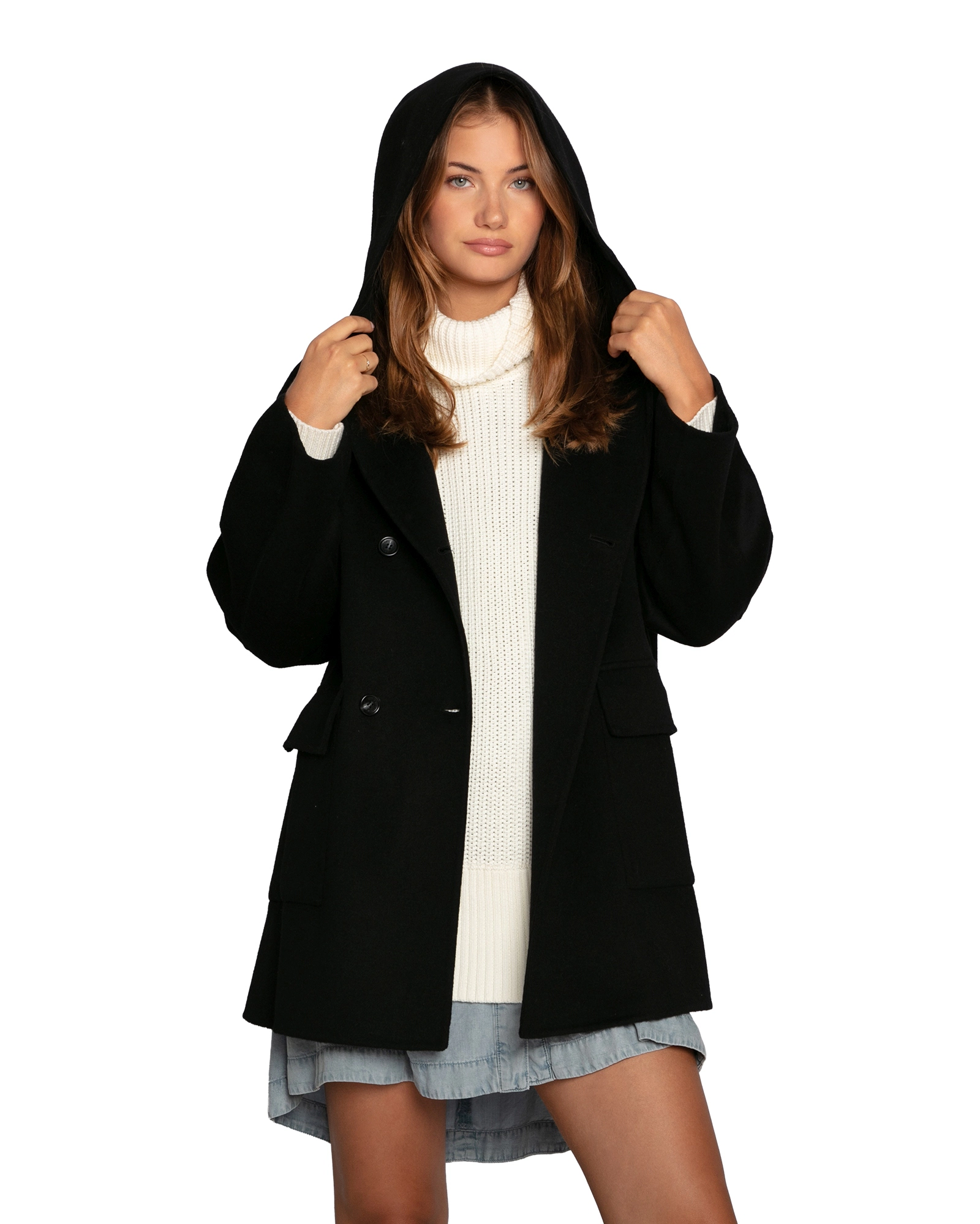 Belle & Bloom Coastal Edit Hooded Wool Blend Coat