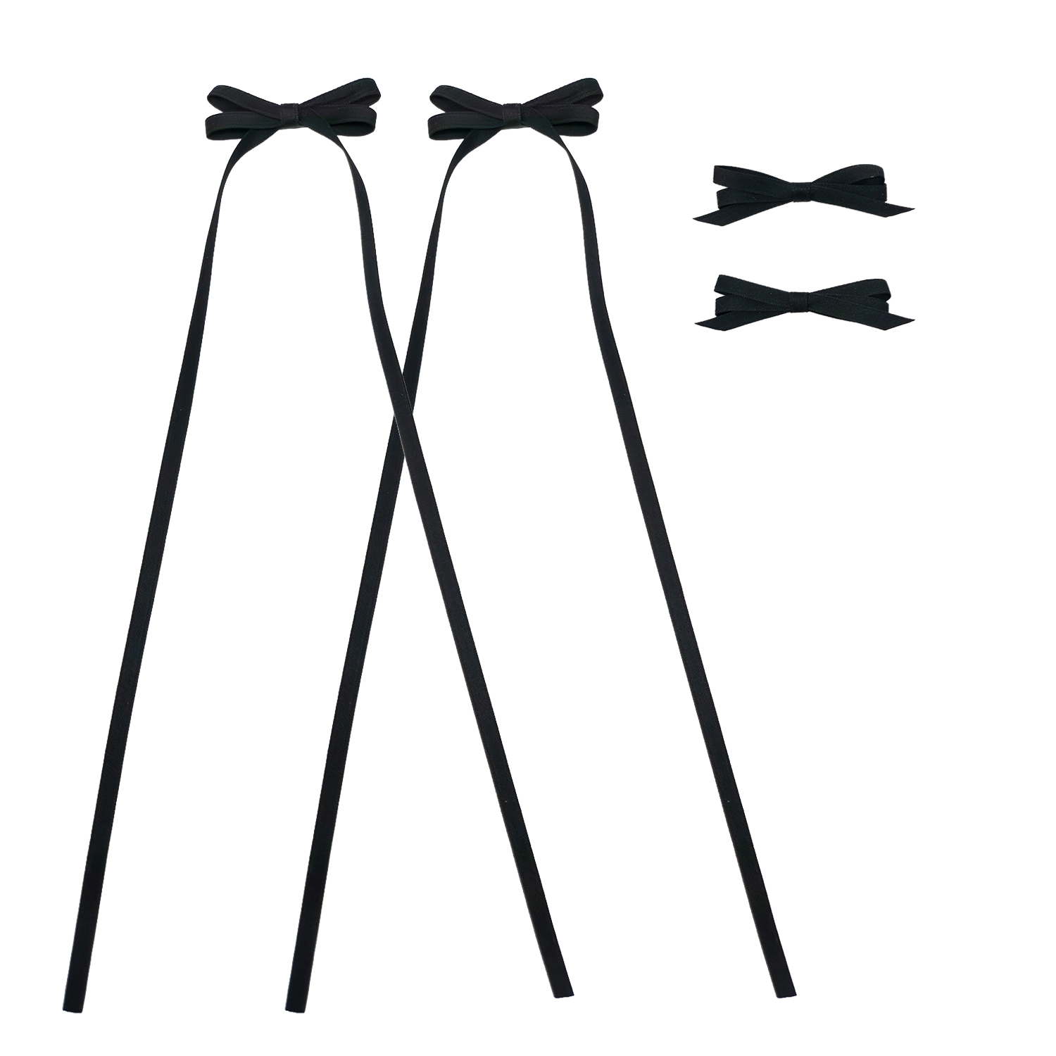 Puttisu Girls 4-Piece Ribbon Bow Clip Set