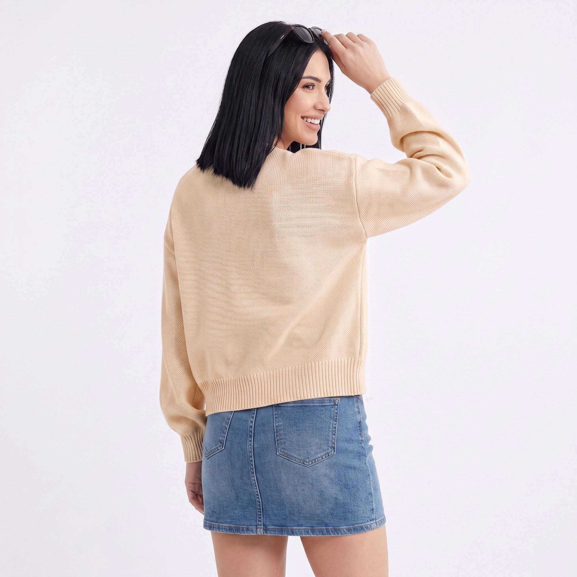 Anna-Kaci Women's Open-Front Drop Shoulder Long Sleeve Knit Cardigan