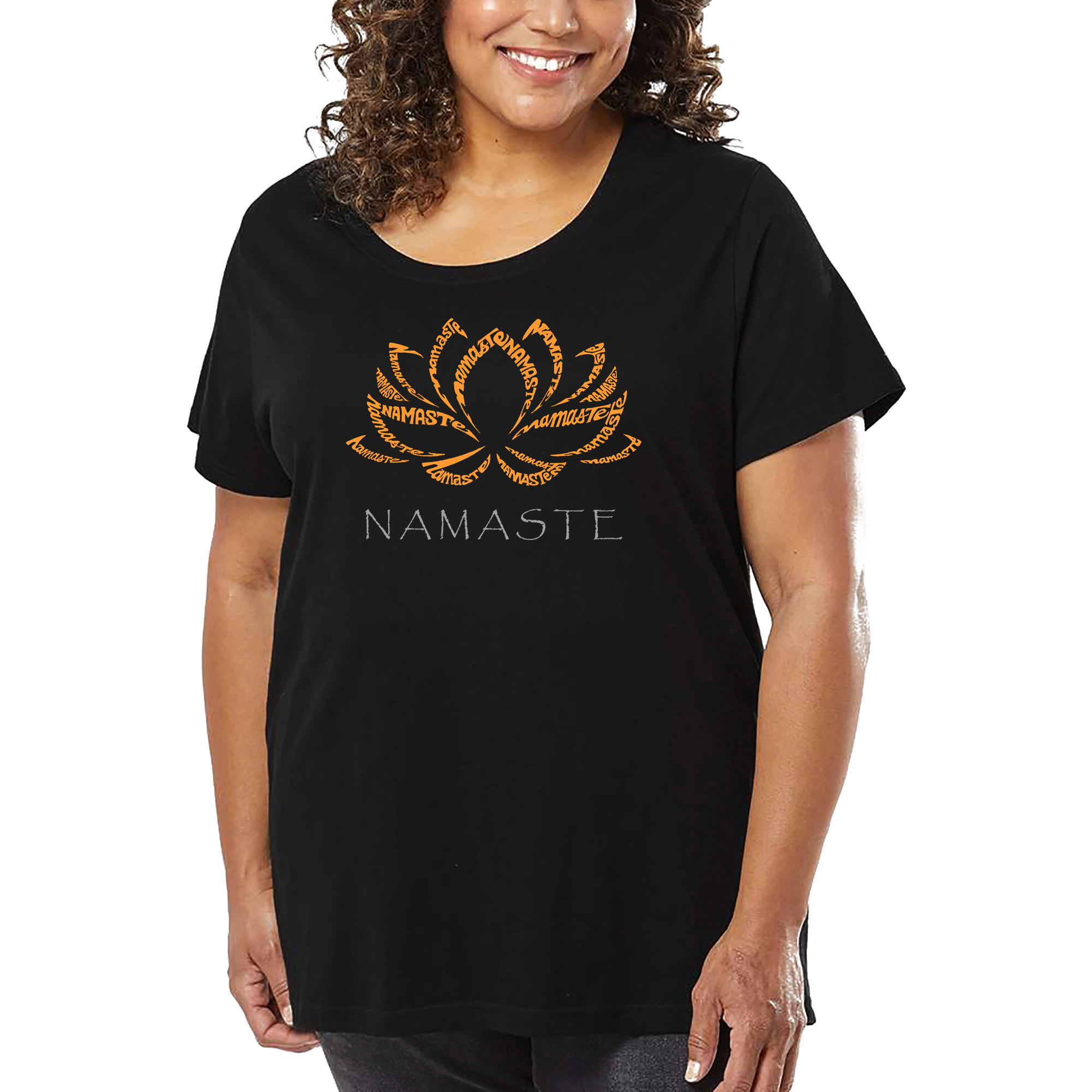 LA Pop Art Women's Plus Word T-Shirt - Namaste