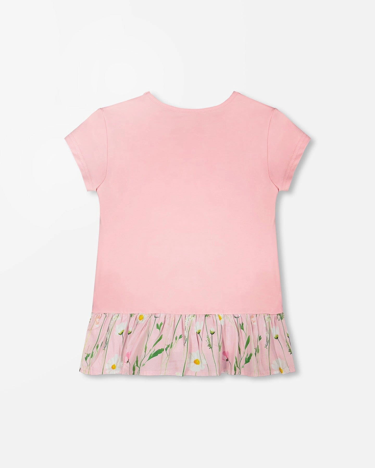 Deux par Deux Girls Organic Cotton Bi-Material Tunic with Ruffle