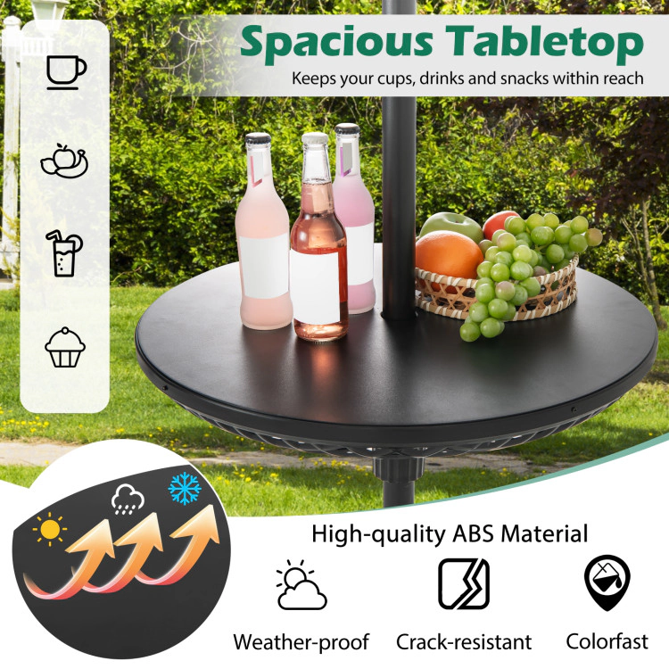 Hivvago Patio Umbrella Table Tray Adjustable With Umbrella Poles