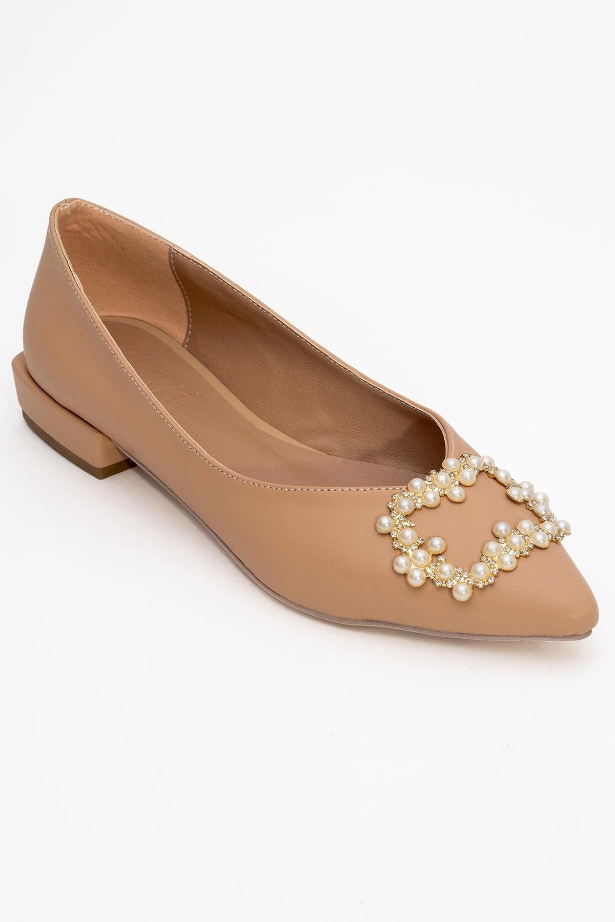 Prologue Shoes Womens Ghent Pearl Embellished Ballet Flat